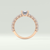 2.0 CT Radiant Cut Pave Lab-Grown Diamond Engagement Ring