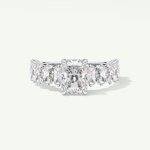 2.0 CT Radiant Cut Pave Moissanite Engagement Ring 13