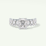 2.0 CT Radiant Cut Pave Moissanite Engagement Ring 13