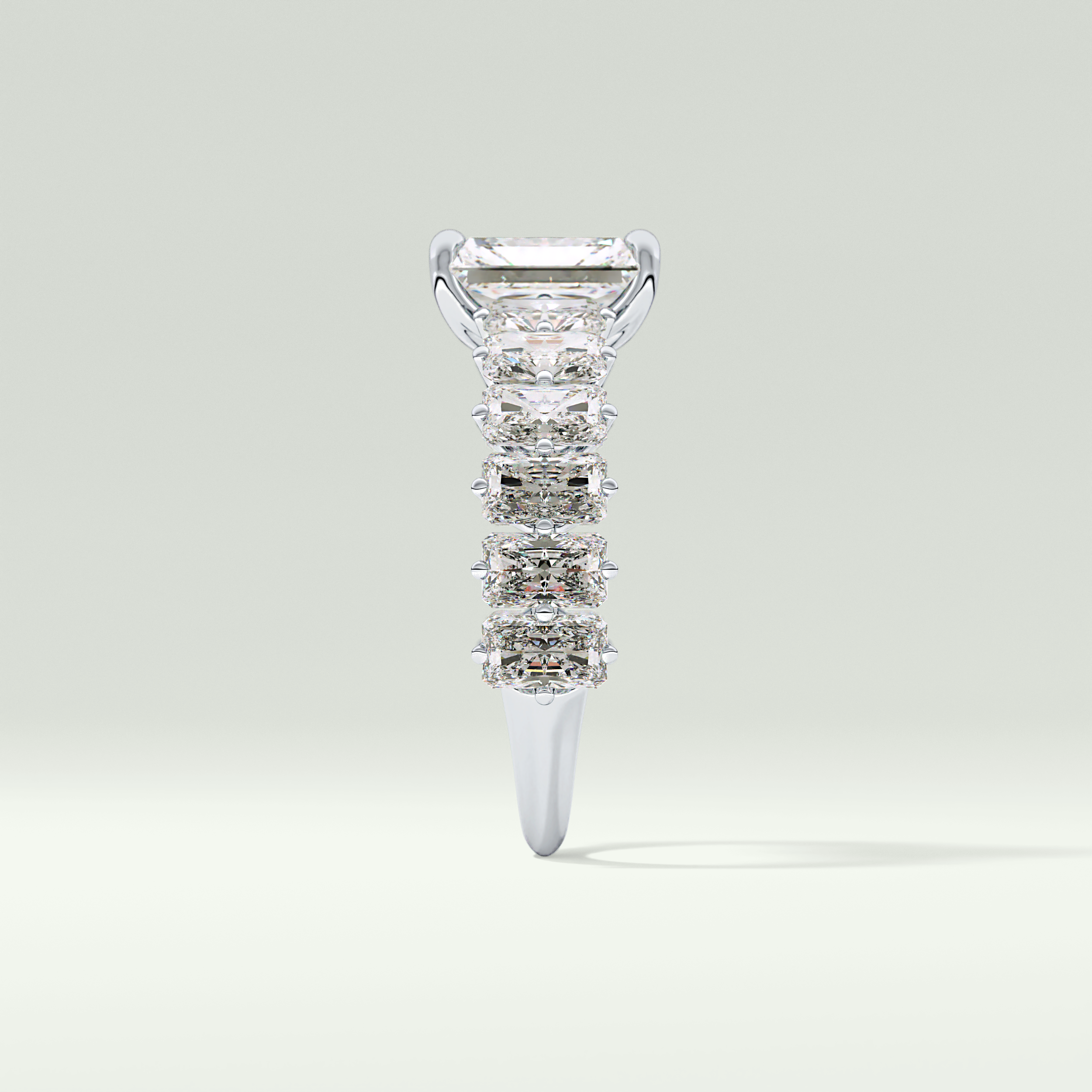 2.0 CT Radiant Cut Pave Moissanite Engagement Ring 16