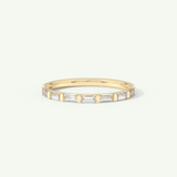 0.54 TCW Baguette Cut Lab-Grown Diamond Half Eternity Wedding Band