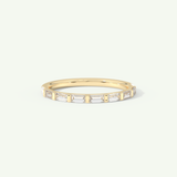 0.54 TCW Baguette Cut Lab-Grown Diamond Half Eternity Wedding Band