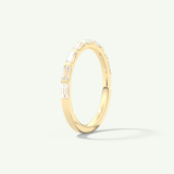 0.54 TCW Baguette Cut Lab-Grown Diamond Half Eternity Wedding Band