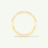 0.54 TCW Baguette Cut Lab-Grown Diamond Half Eternity Wedding Band
