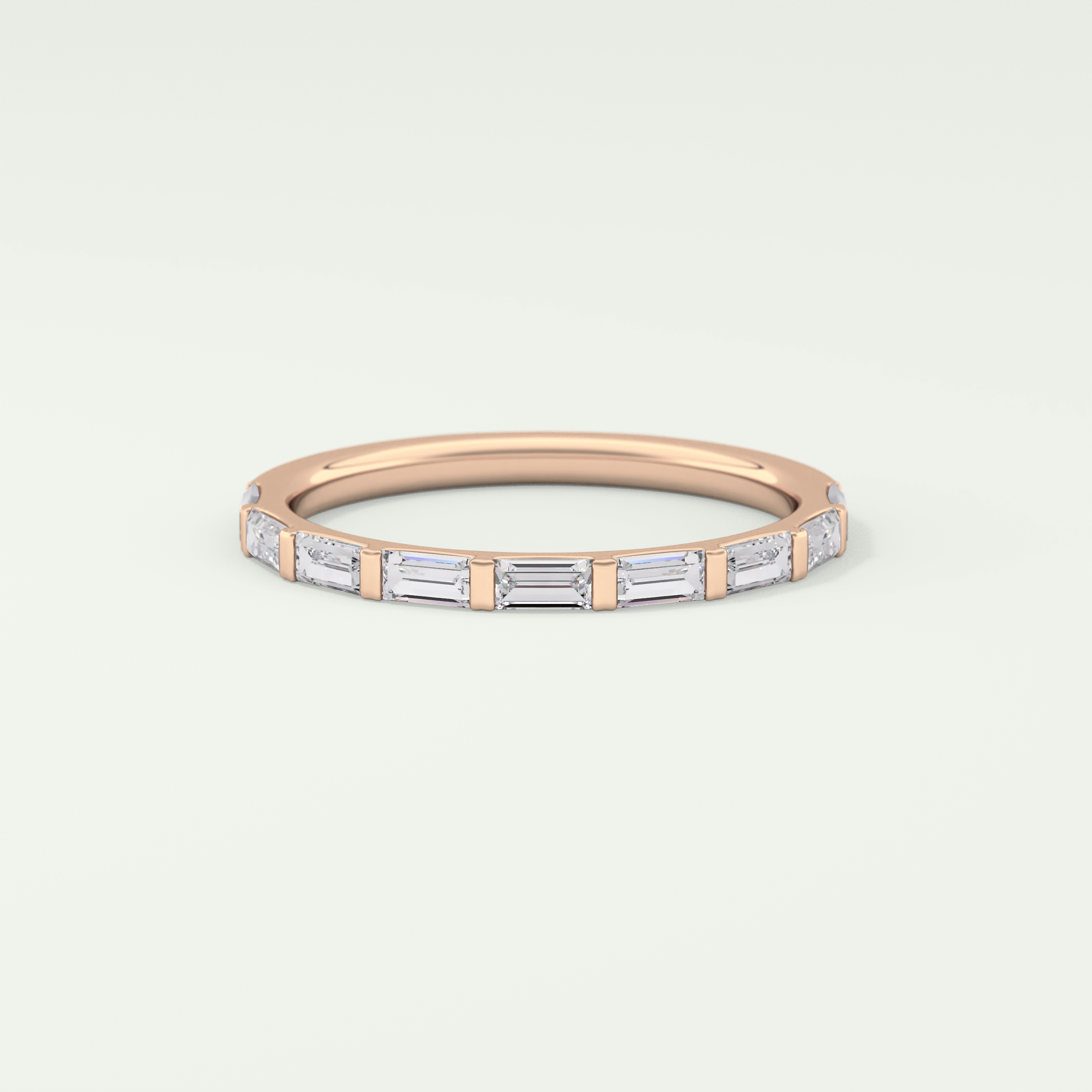 0.54 TCW Baguette Shaped Lab Grown Diamond Wedding Band