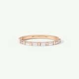 0.54 TCW Baguette Cut Lab-Grown Diamond Half Eternity Wedding Band