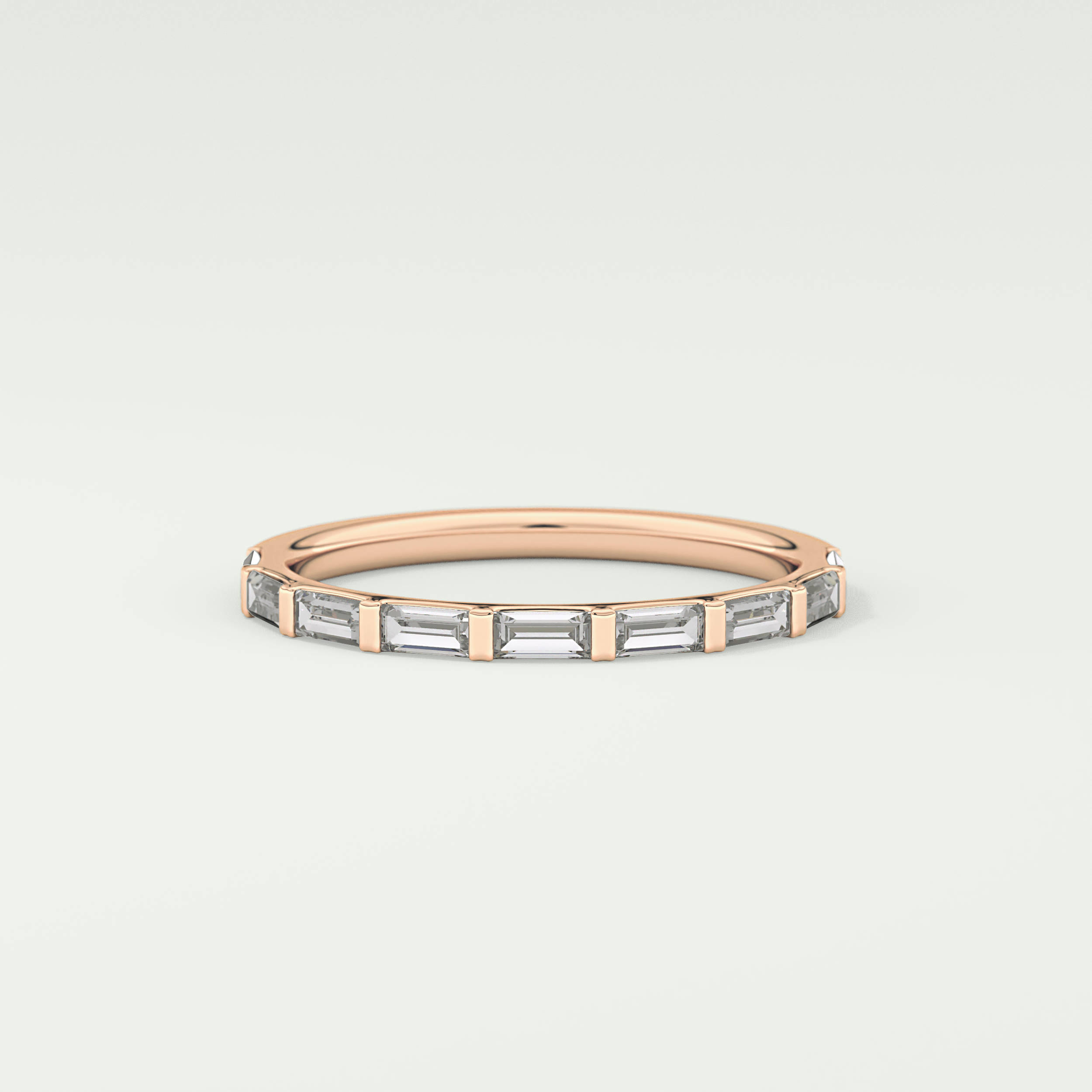 0.54 TCW Baguette Shaped Lab Grown Diamond Wedding Band