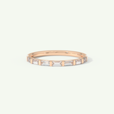 0.54 TCW Baguette Cut Lab-Grown Diamond Half Eternity Wedding Band