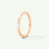 0.54 TCW Baguette Cut Lab-Grown Diamond Half Eternity Wedding Band