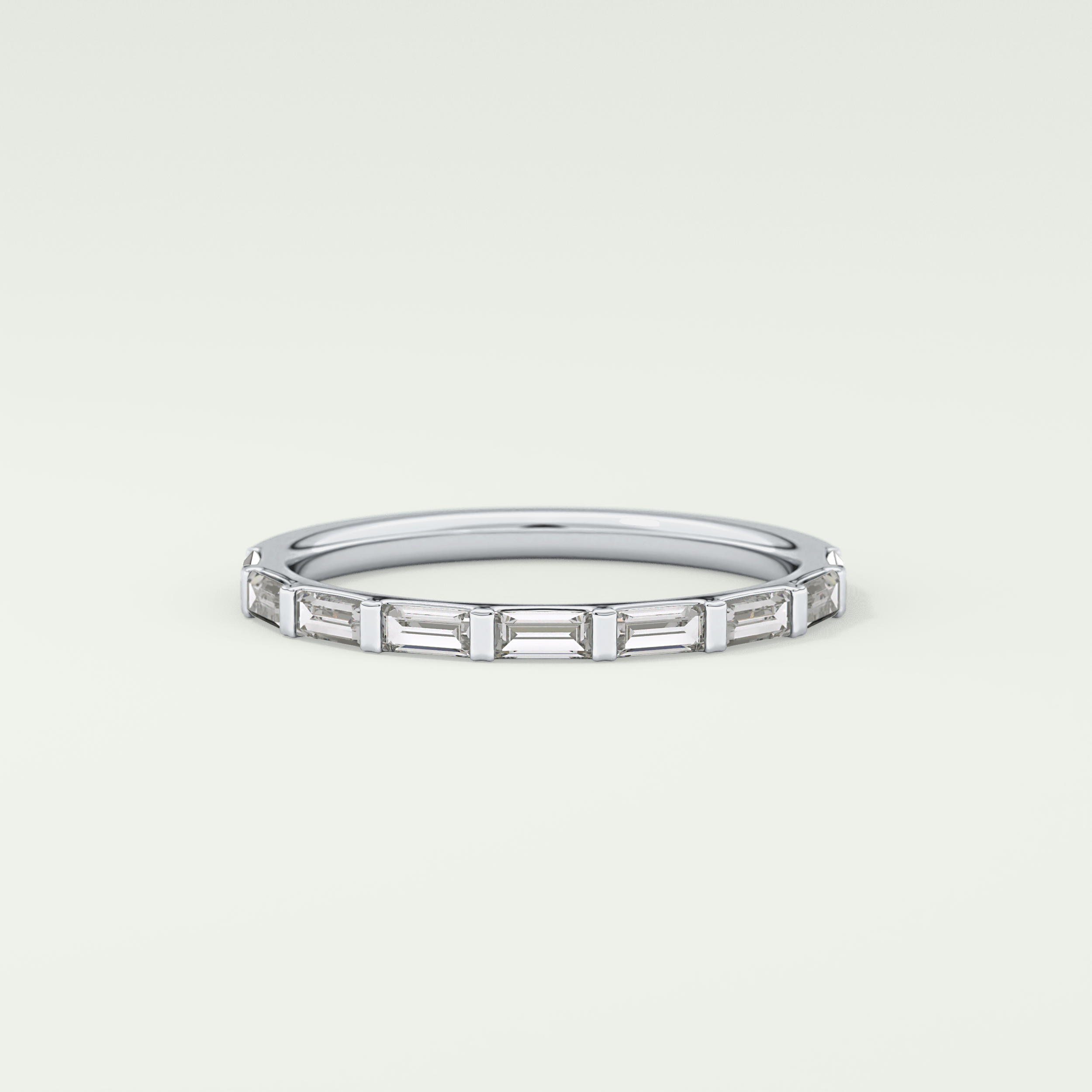 0.54 TCW Baguette Shaped Lab Grown Diamond Wedding Band