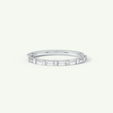 0.54 TCW Baguette Cut Lab-Grown Diamond Half Eternity Wedding Band