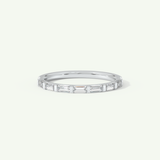 0.54 TCW Baguette Cut Lab-Grown Diamond Half Eternity Wedding Band
