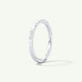 0.54 TCW Baguette Cut Lab-Grown Diamond Half Eternity Wedding Band