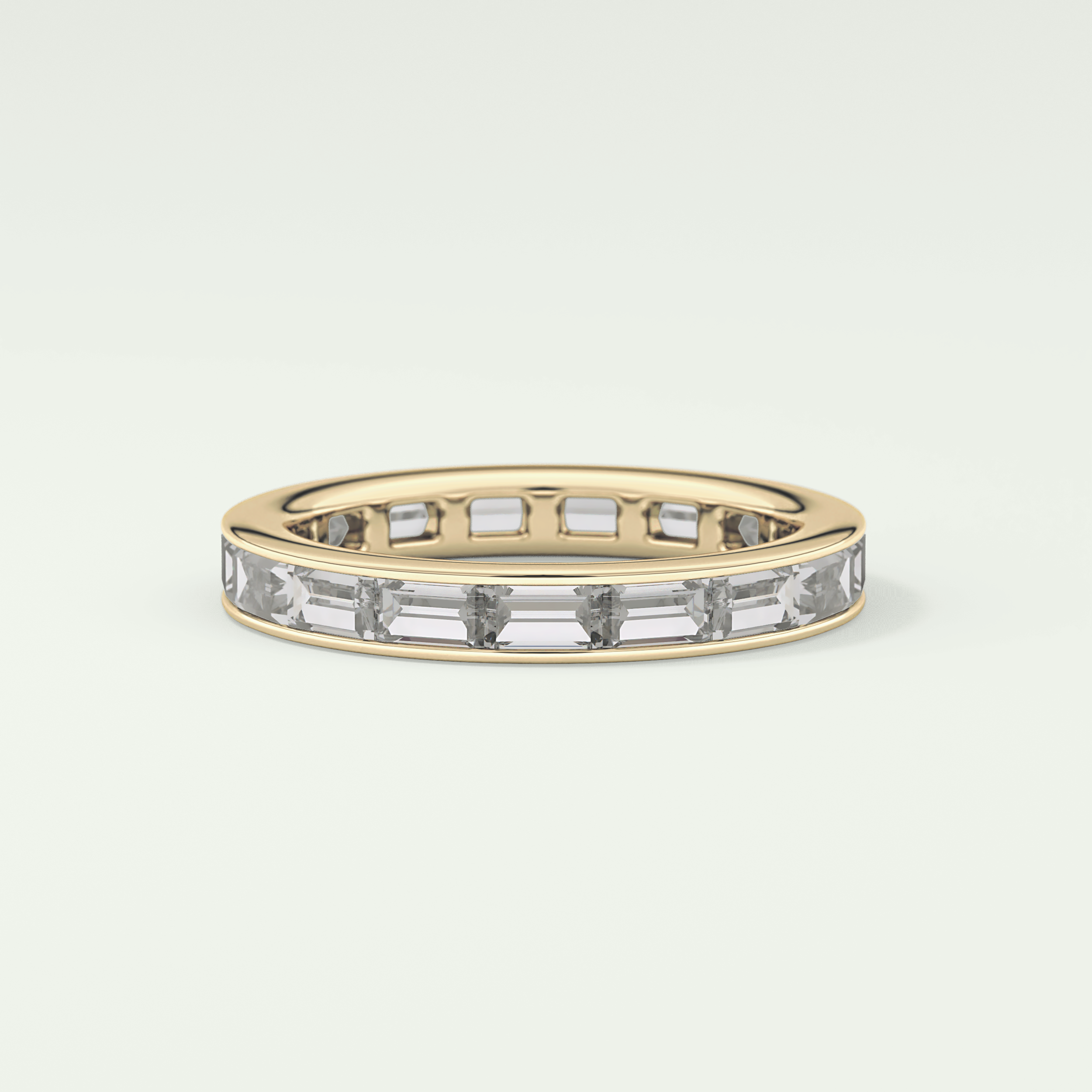1.87 TCW Baguette Shaped Moissanite Wedding Band