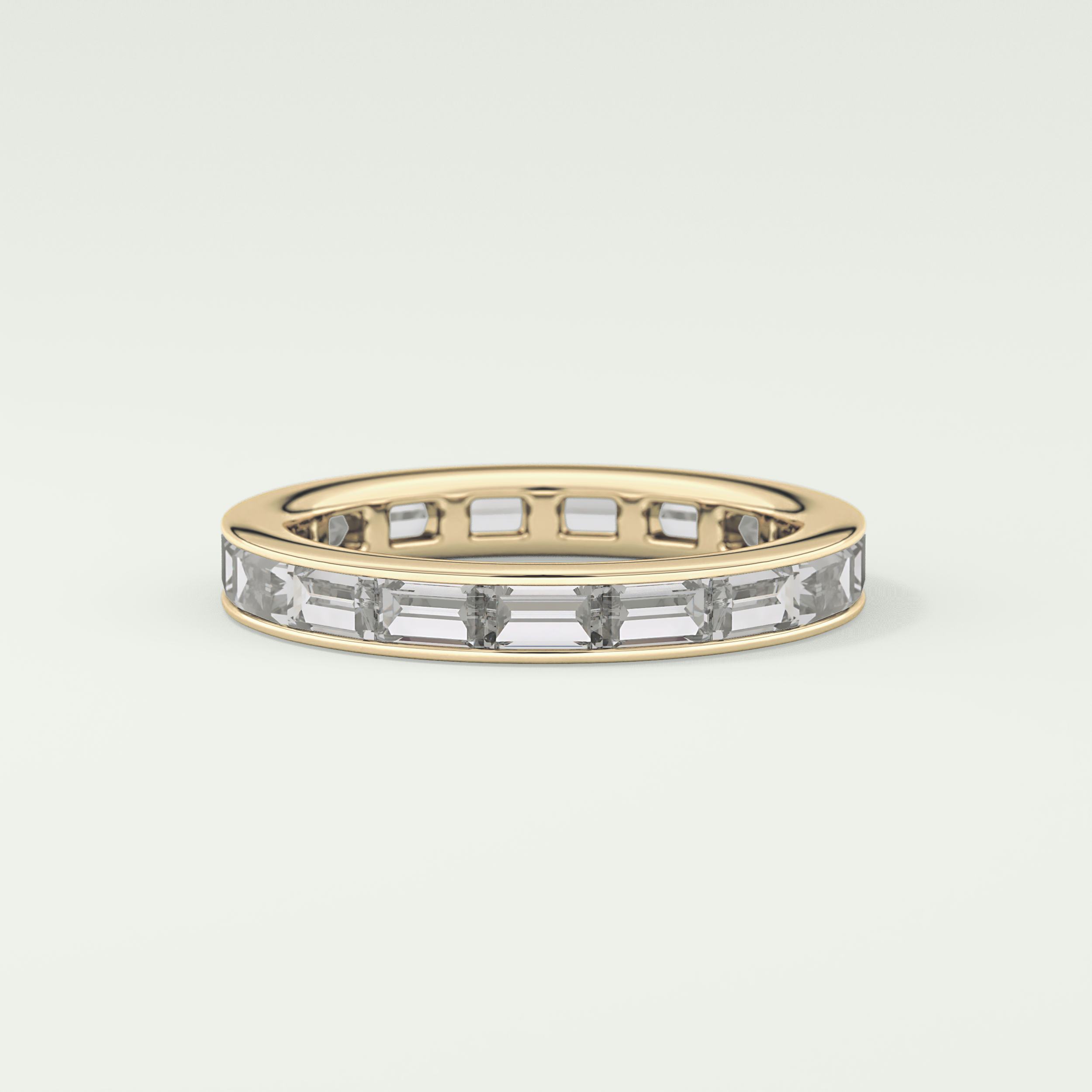 1.87 TCW Baguette Shaped Moissanite Wedding Band