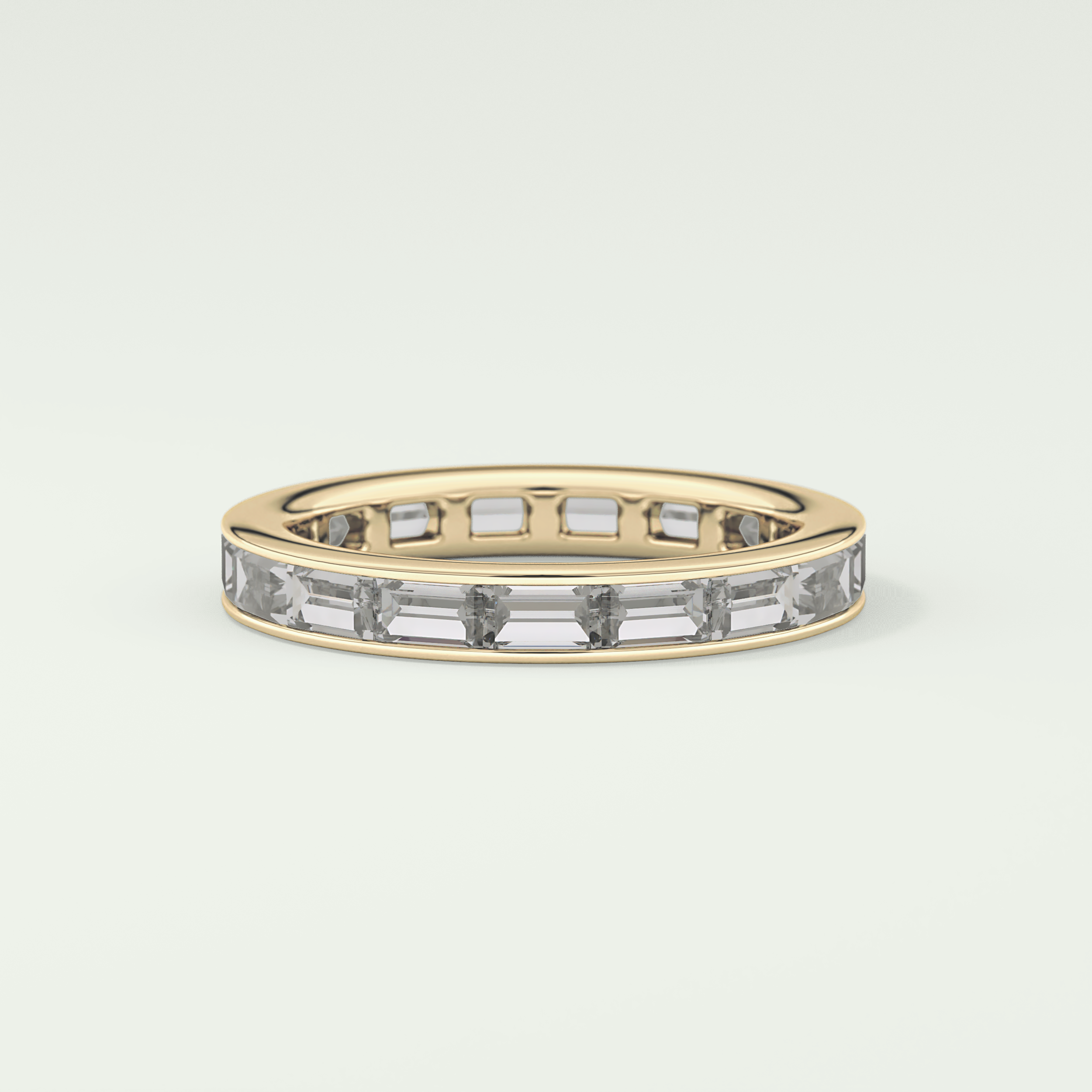 1.87 TCW Baguette Shaped Moissanite Wedding Band