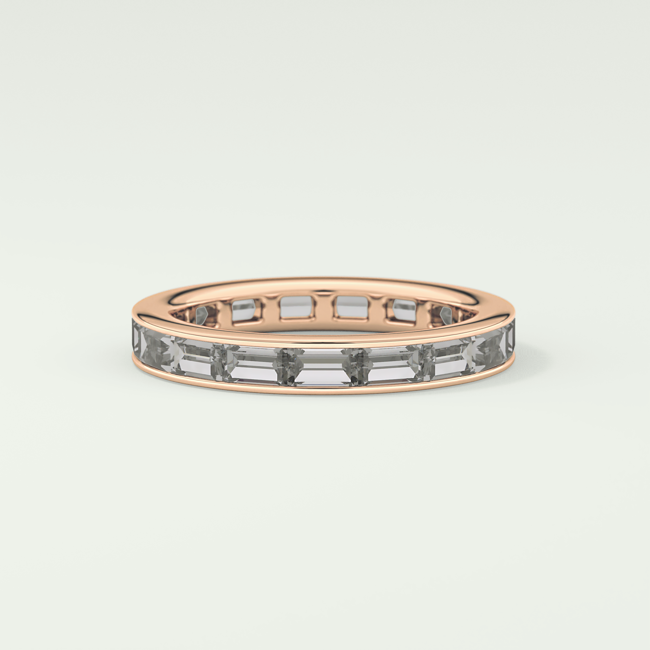 1.87 TCW Baguette Shaped Moissanite Wedding Band
