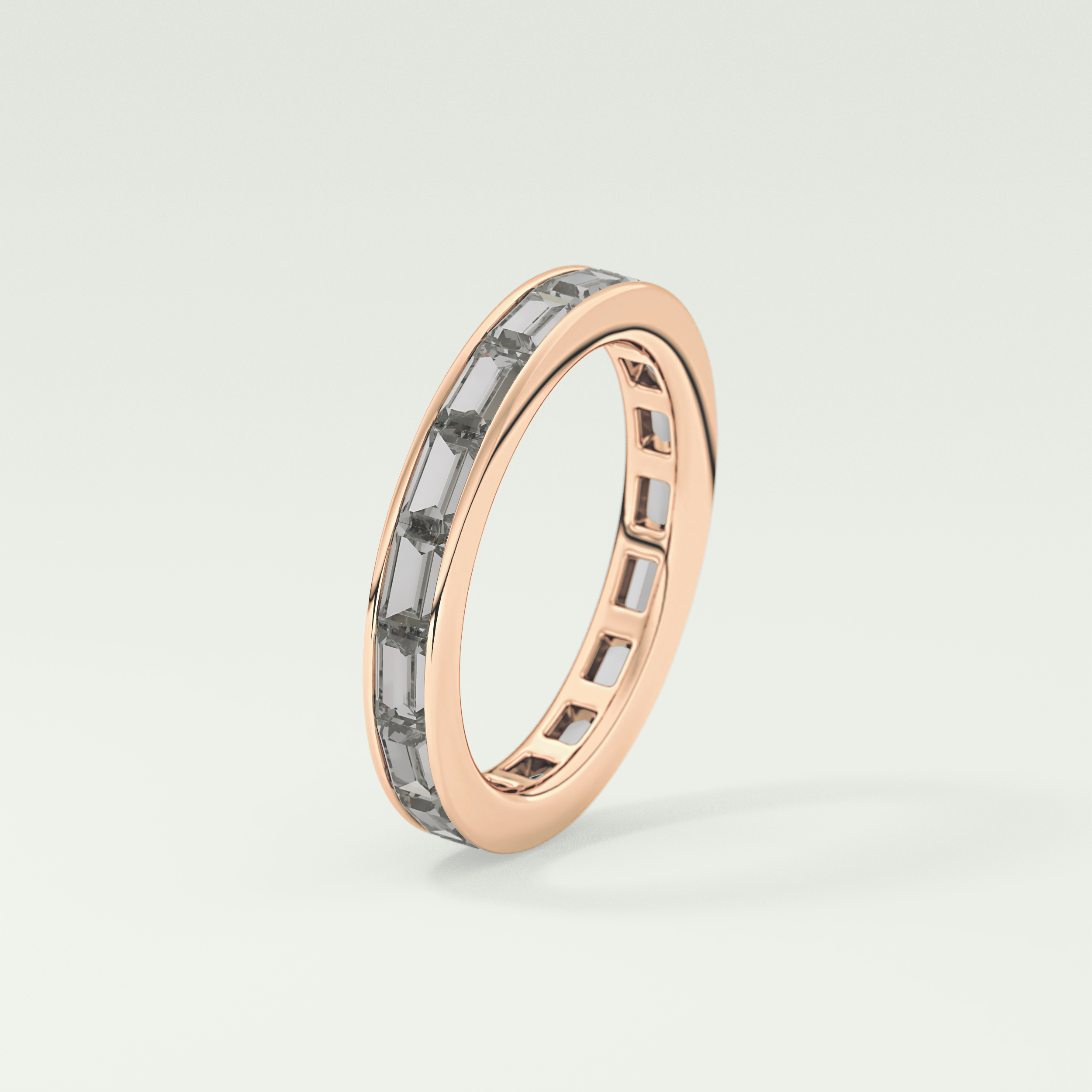 1.87 TCW Baguette Shaped Moissanite Wedding Band