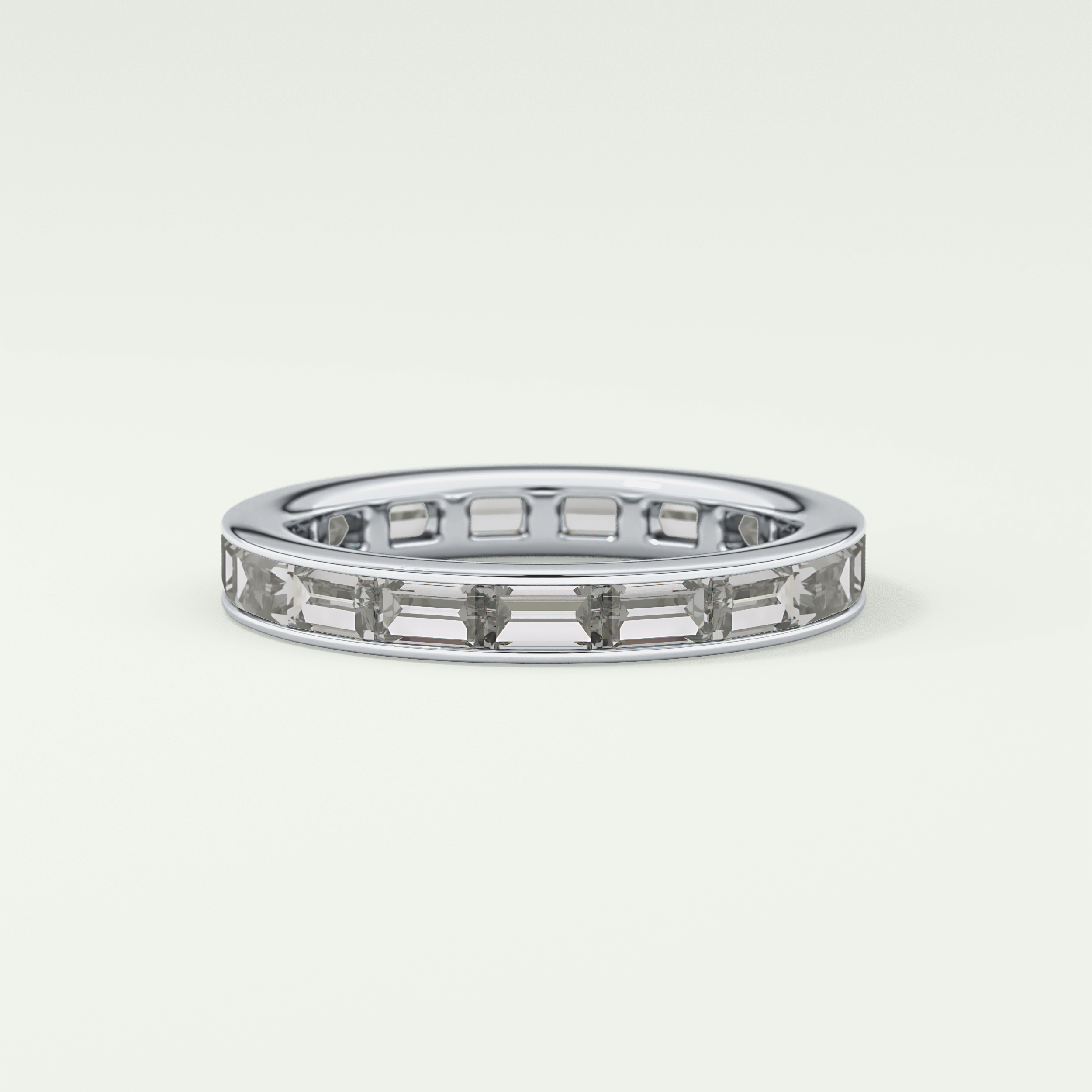 1.87 TCW Baguette Cut Lab-Grown Diamond Full Eternity Wedding Band