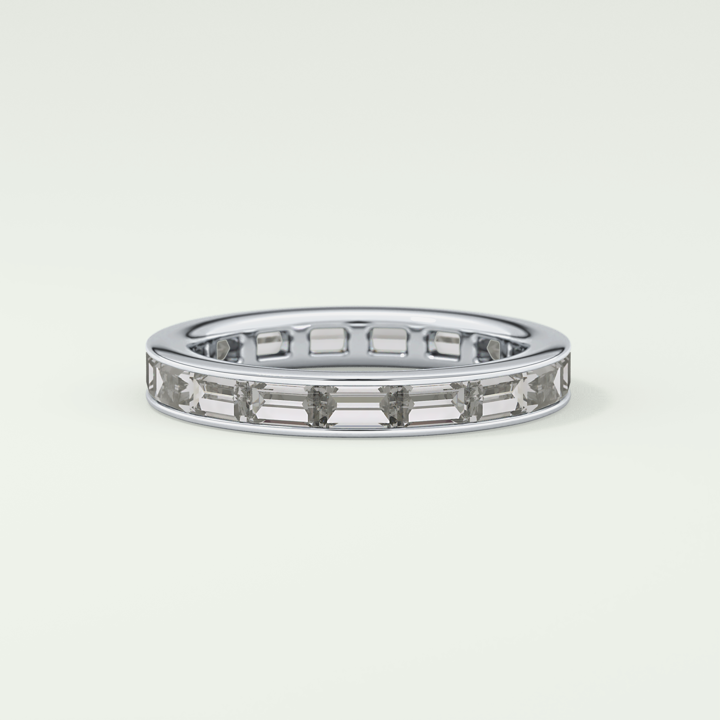 1.87 TCW Baguette Shaped Moissanite Wedding Band
