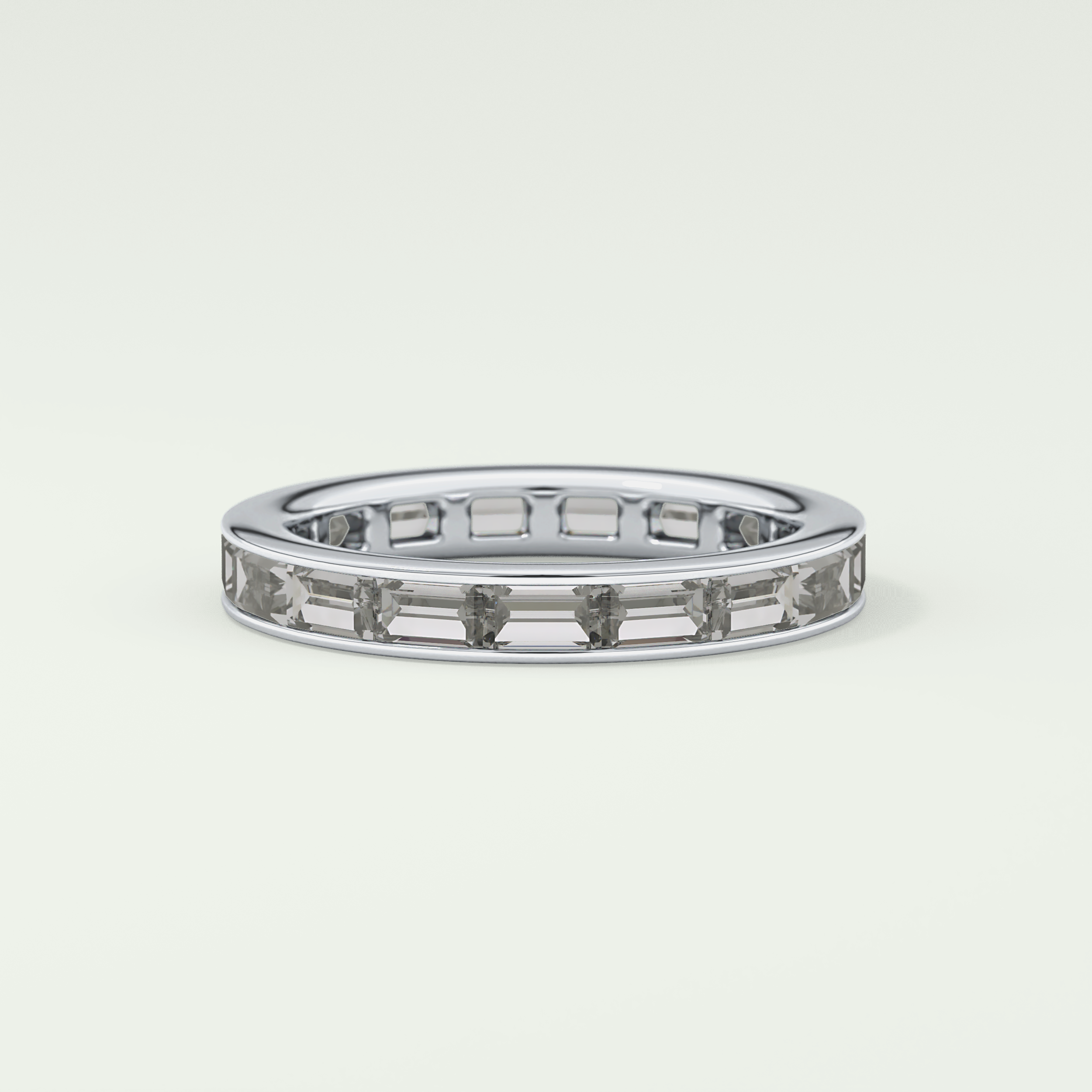 1.87 TCW Baguette Shaped Moissanite Wedding Band