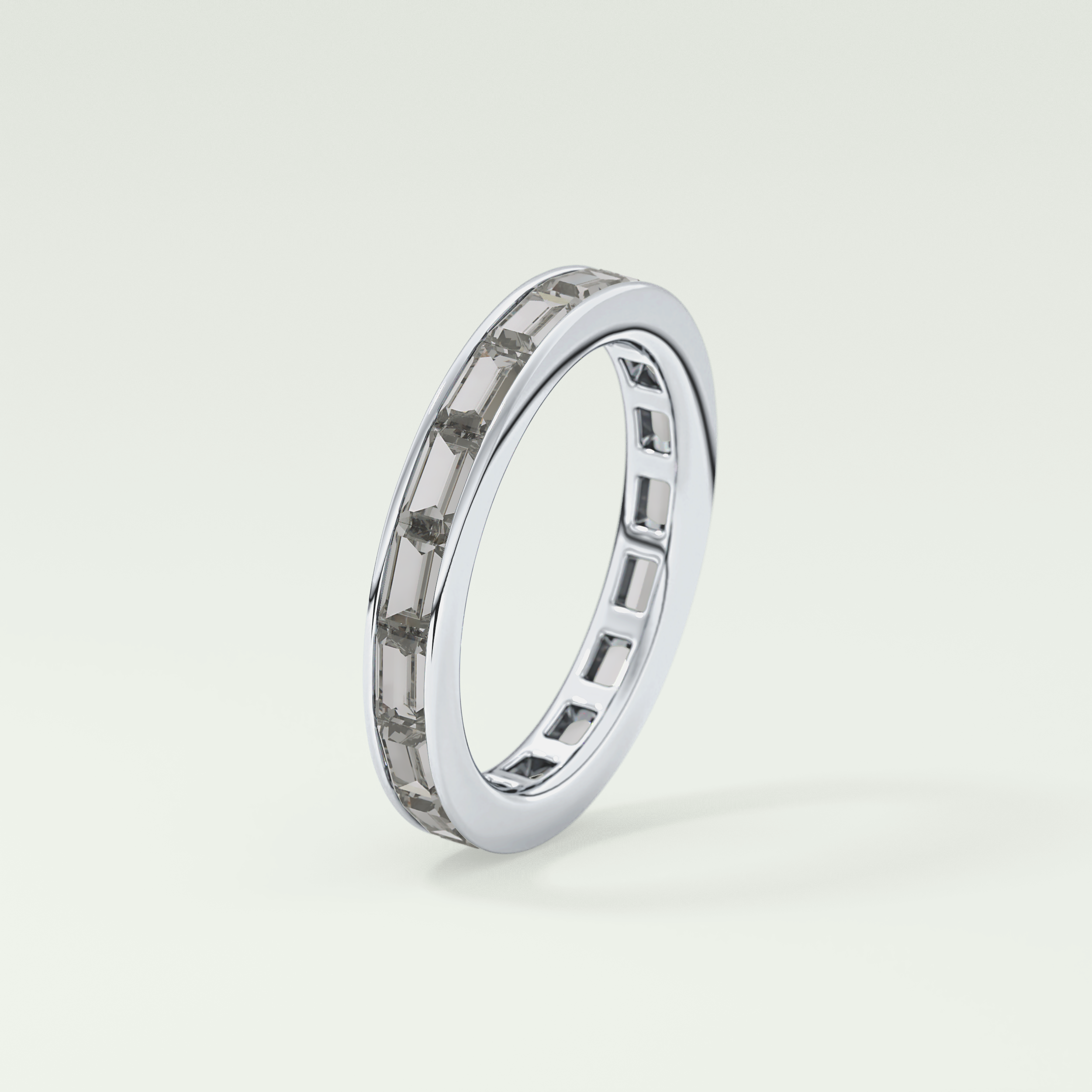 1.87 TCW Baguette Shaped Moissanite Wedding Band
