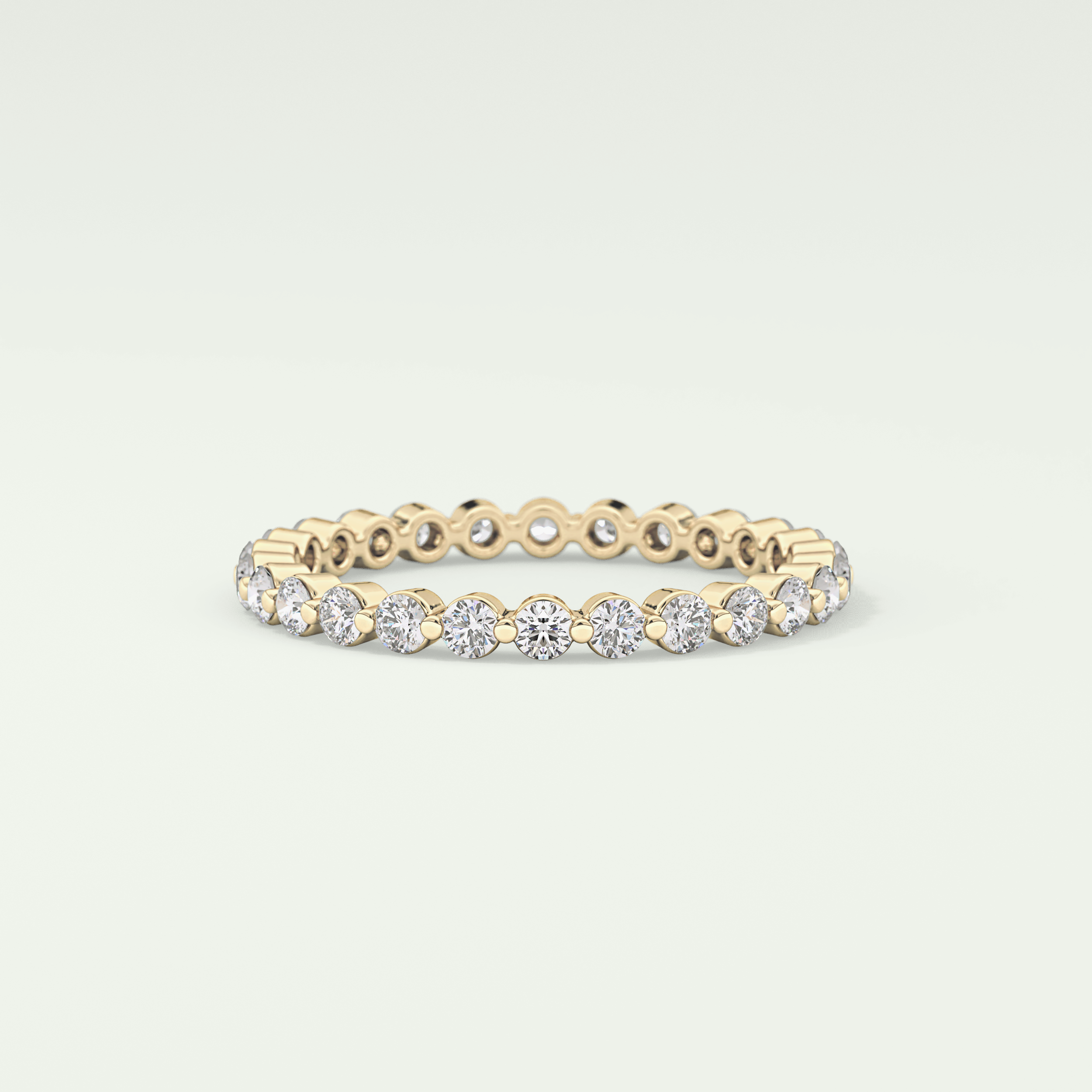 0.69 TCW Round Shaped Diamond Eternity Moissanite Wedding Band