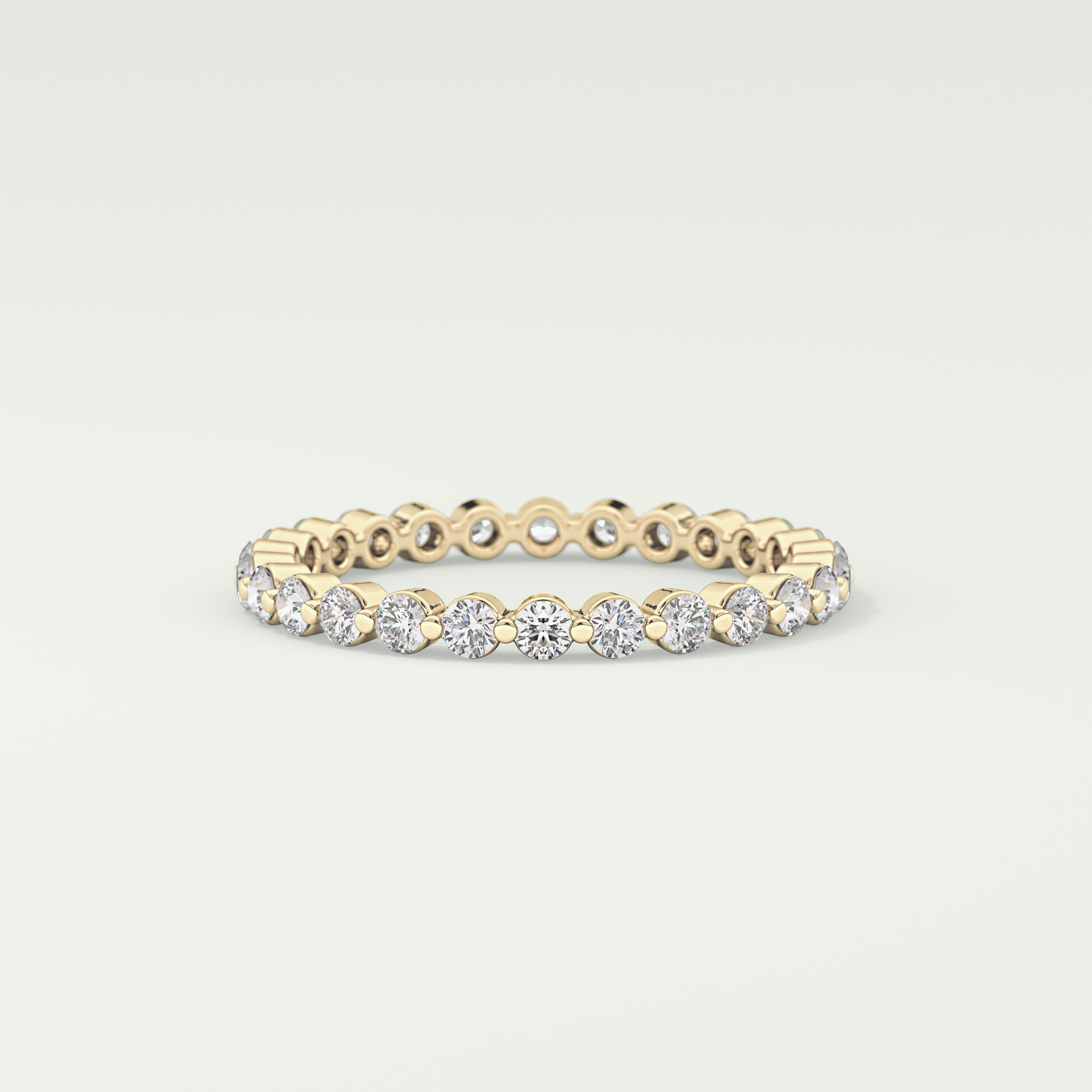 0.69 TCW Round Shaped Diamond Eternity Moissanite Wedding Band