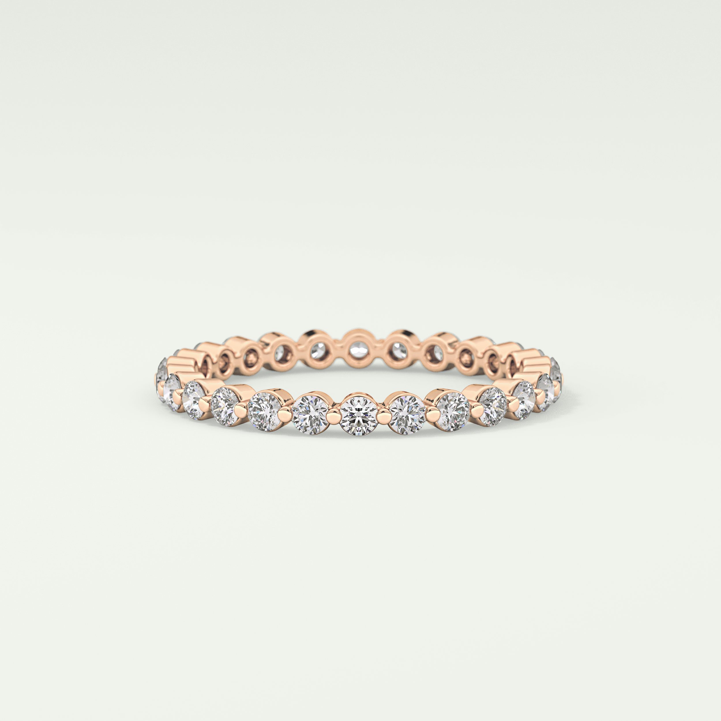 0.69 TCW Round Shaped Diamond Eternity Moissanite Wedding Band