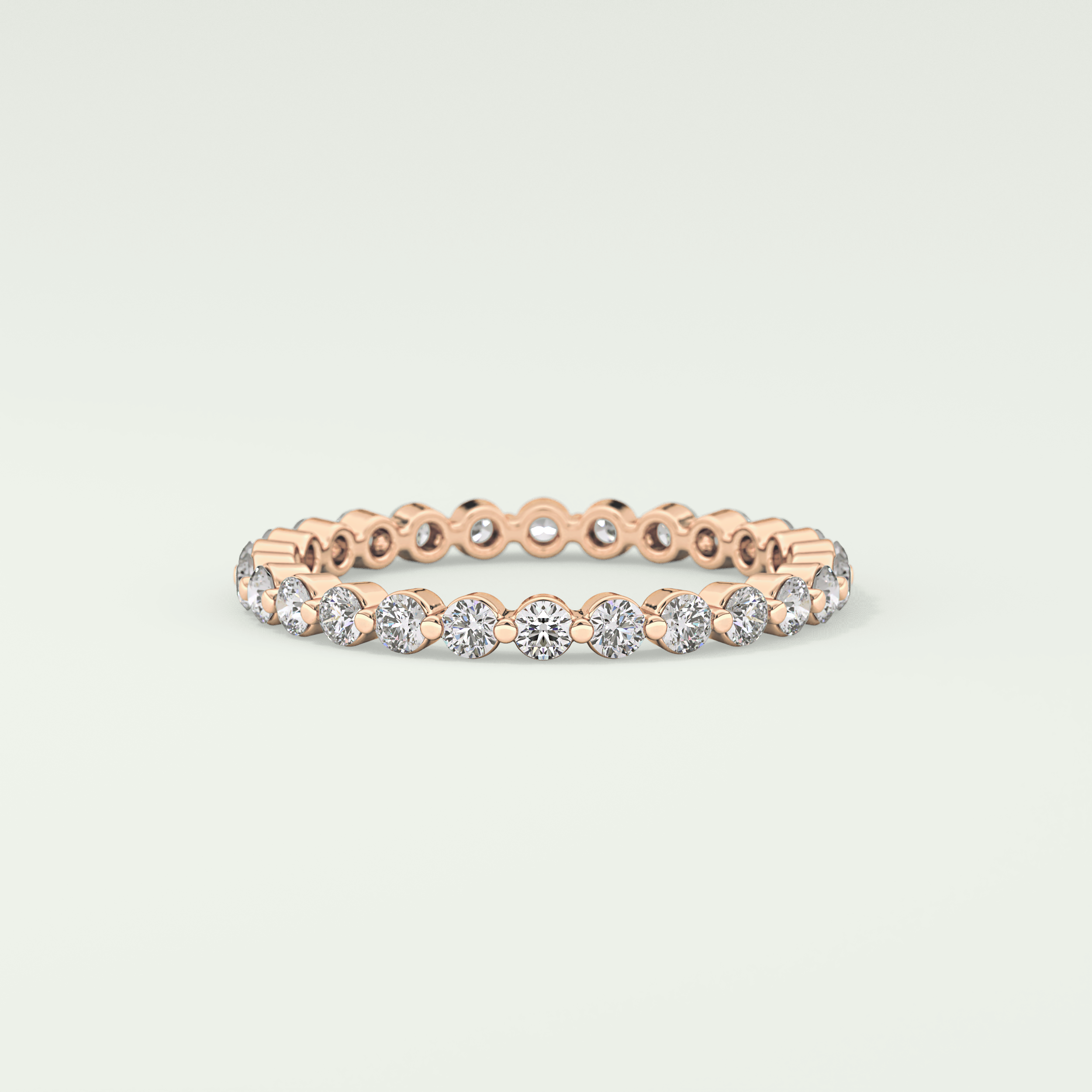 0.69 TCW Round Shaped Diamond Eternity Moissanite Wedding Band