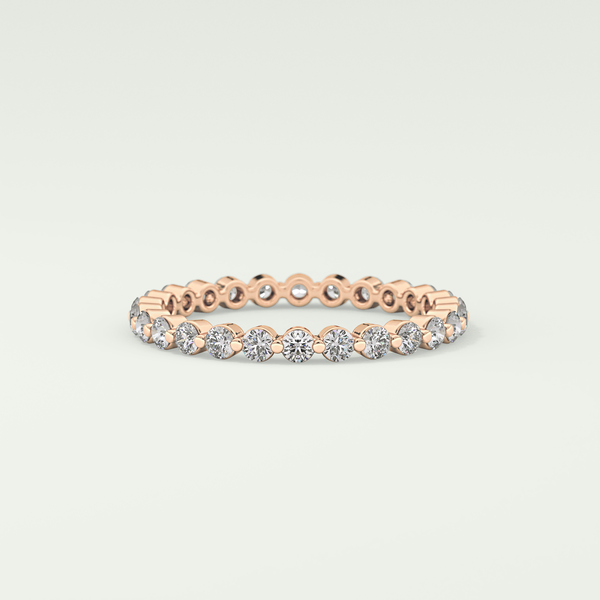 0.69 TCW Round Shaped Diamond Eternity Moissanite Wedding Band