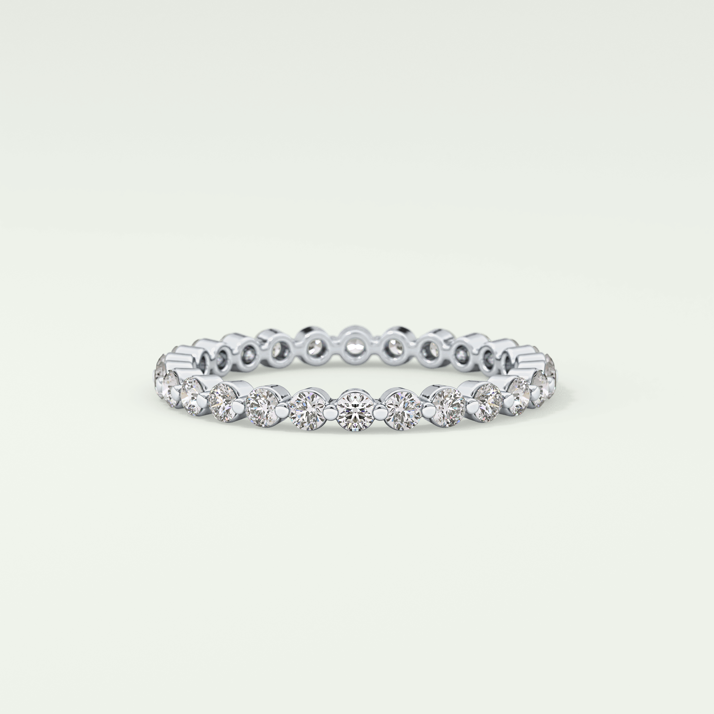 0.69 TCW Round Shaped Diamond Eternity Moissanite Wedding Band