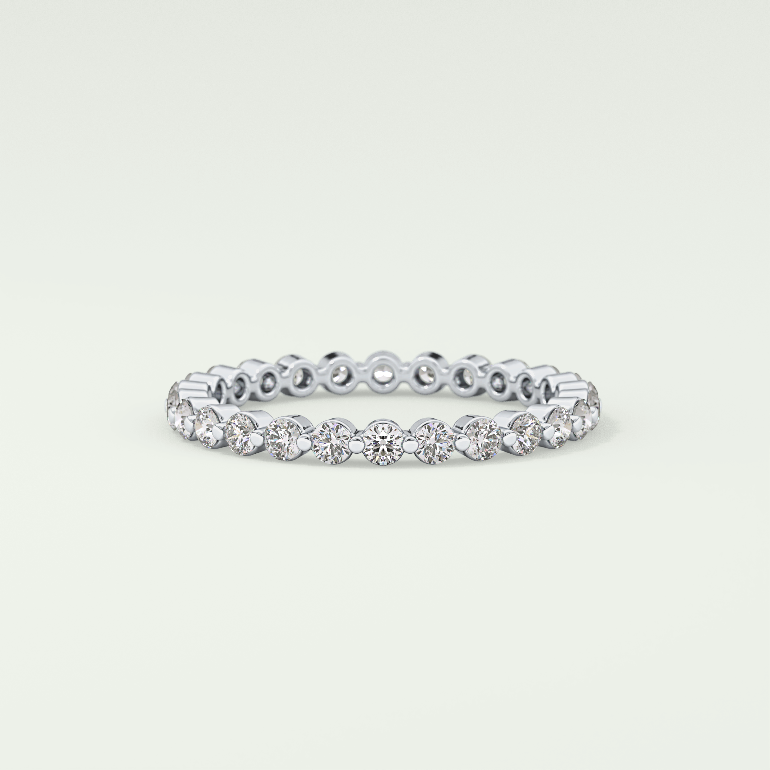 0.69 TCW Round Shaped Diamond Eternity Moissanite Wedding Band