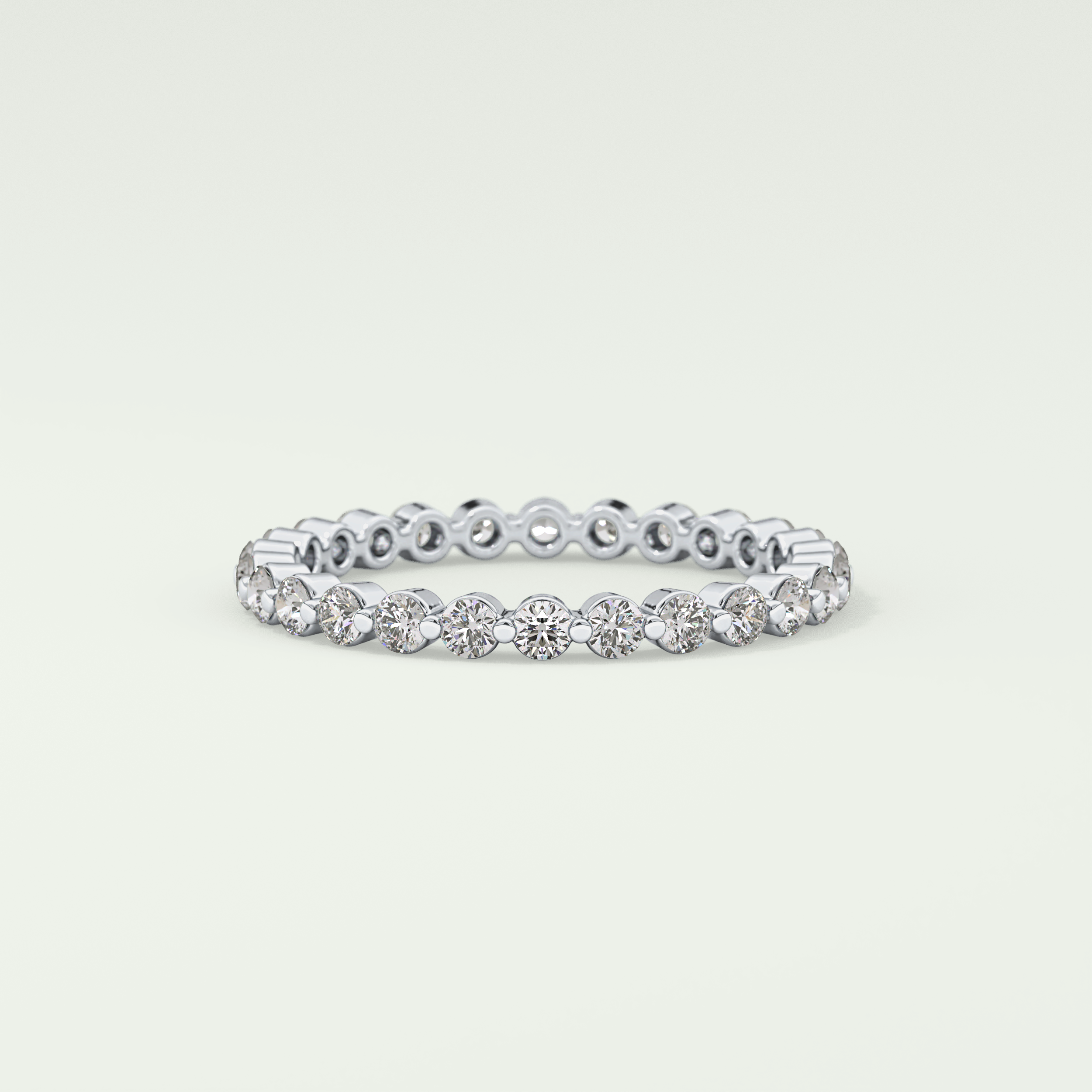0.69 TCW Round Shaped Diamond Eternity Moissanite Wedding Band