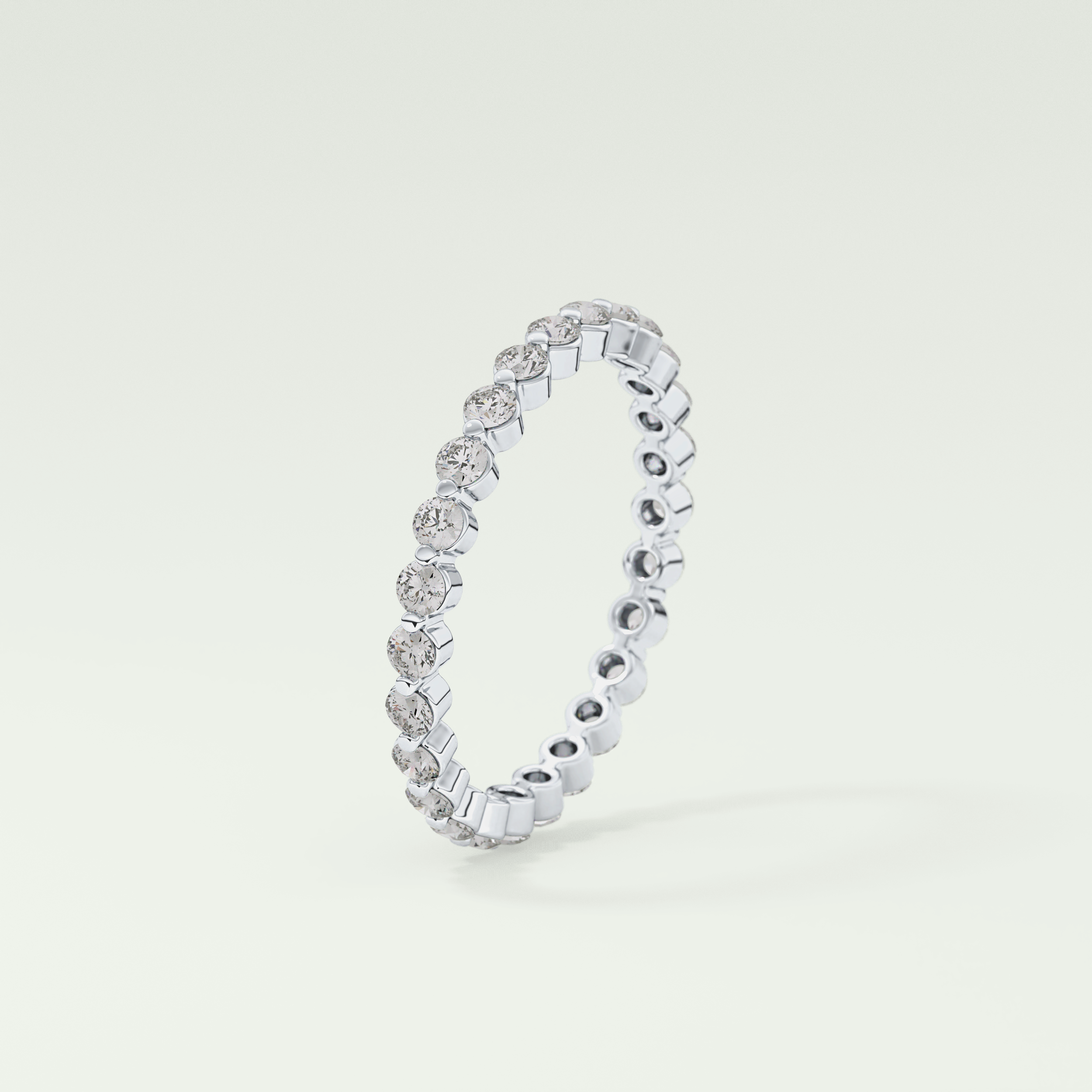 0.69 TCW Round Shaped Diamond Eternity Moissanite Wedding Band