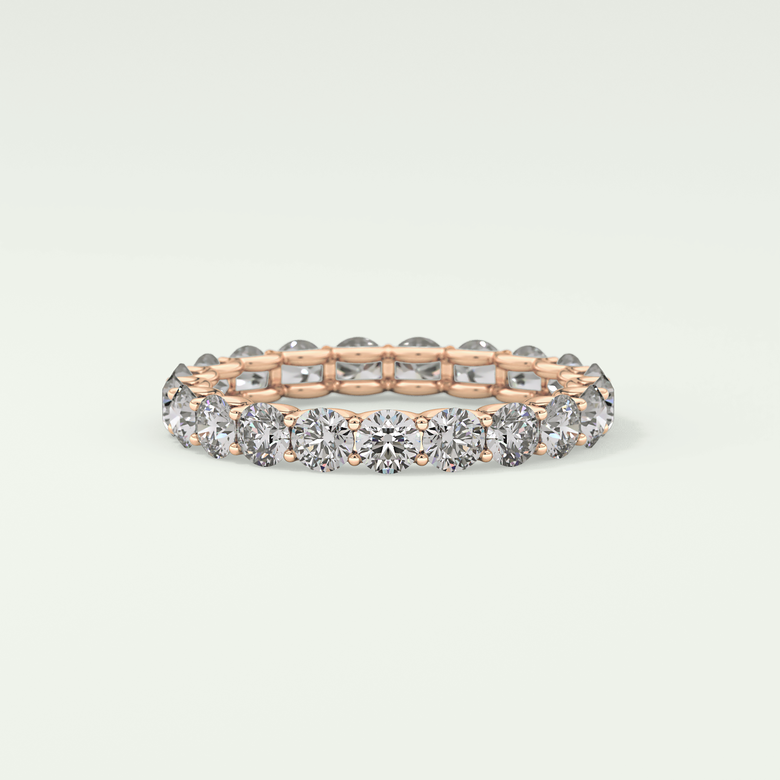 2.1 TCW Round Shaped Moissanite Wedding Band