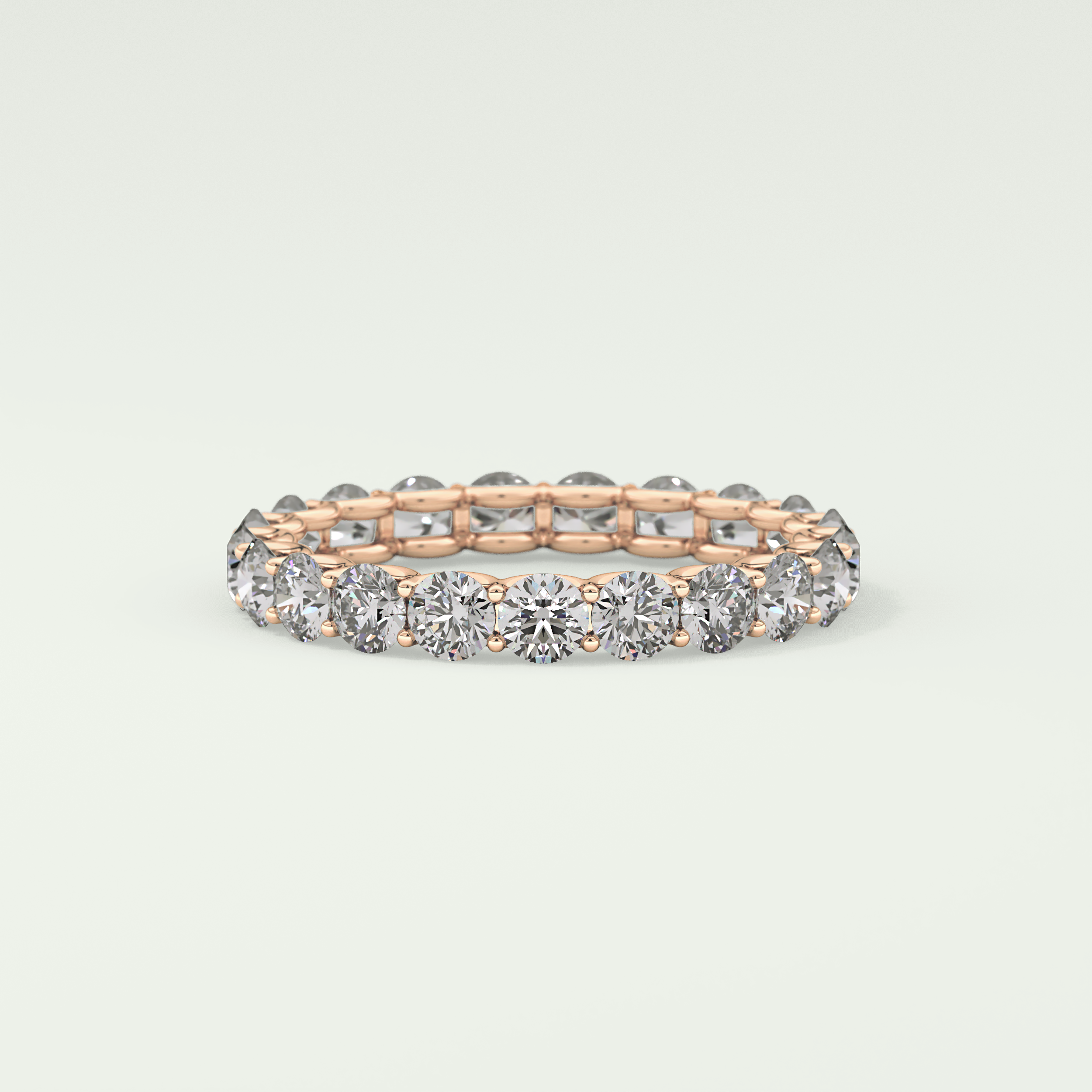 2.1 TCW Round Shaped Moissanite Wedding Band