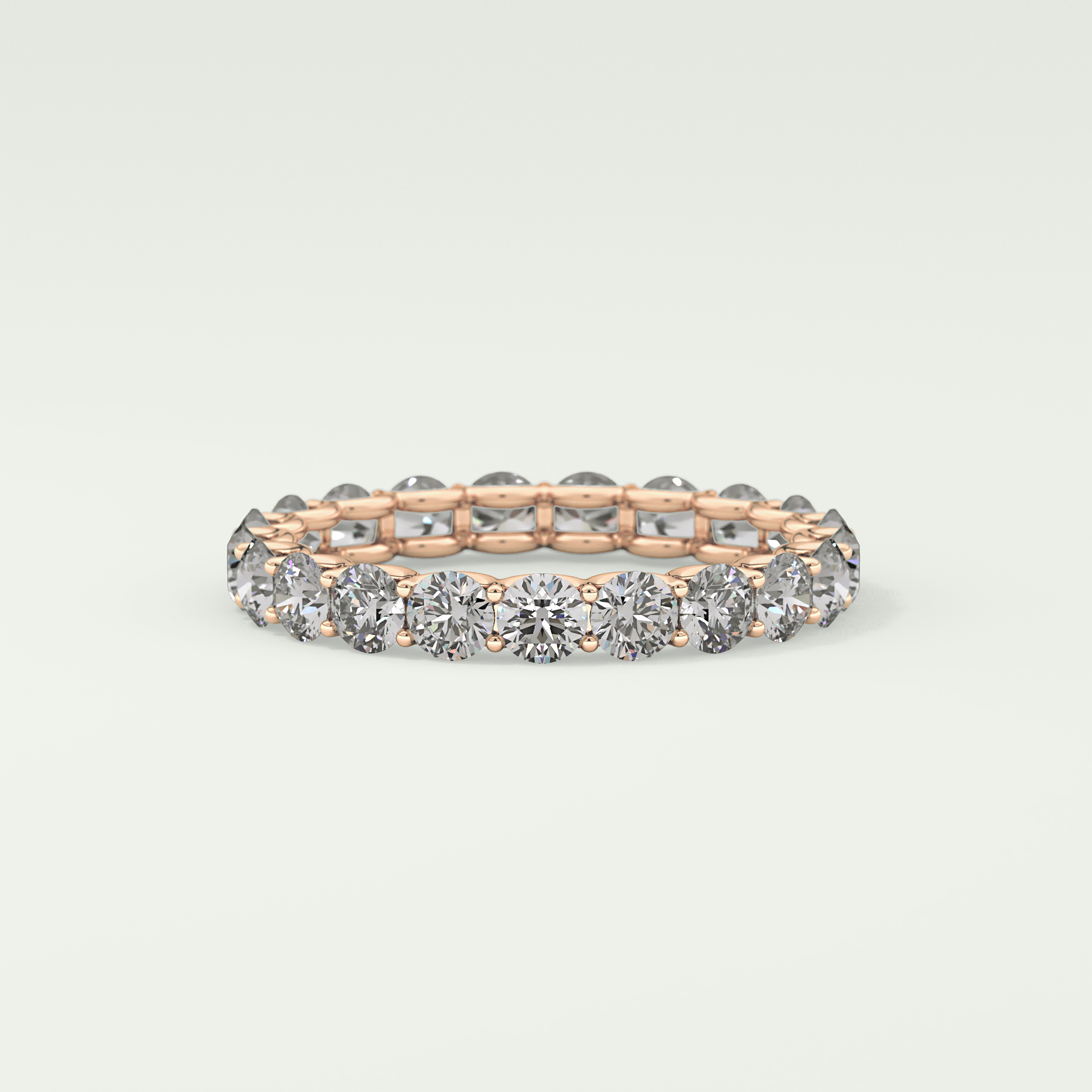 2.1 TCW Round Shaped Moissanite Wedding Band