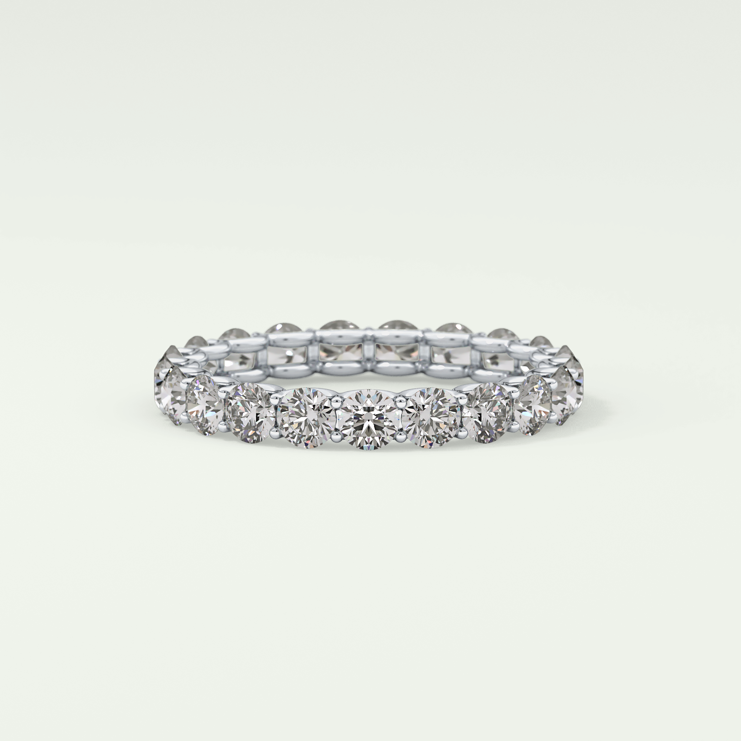 2.1 TCW Round Shaped Moissanite Wedding Band
