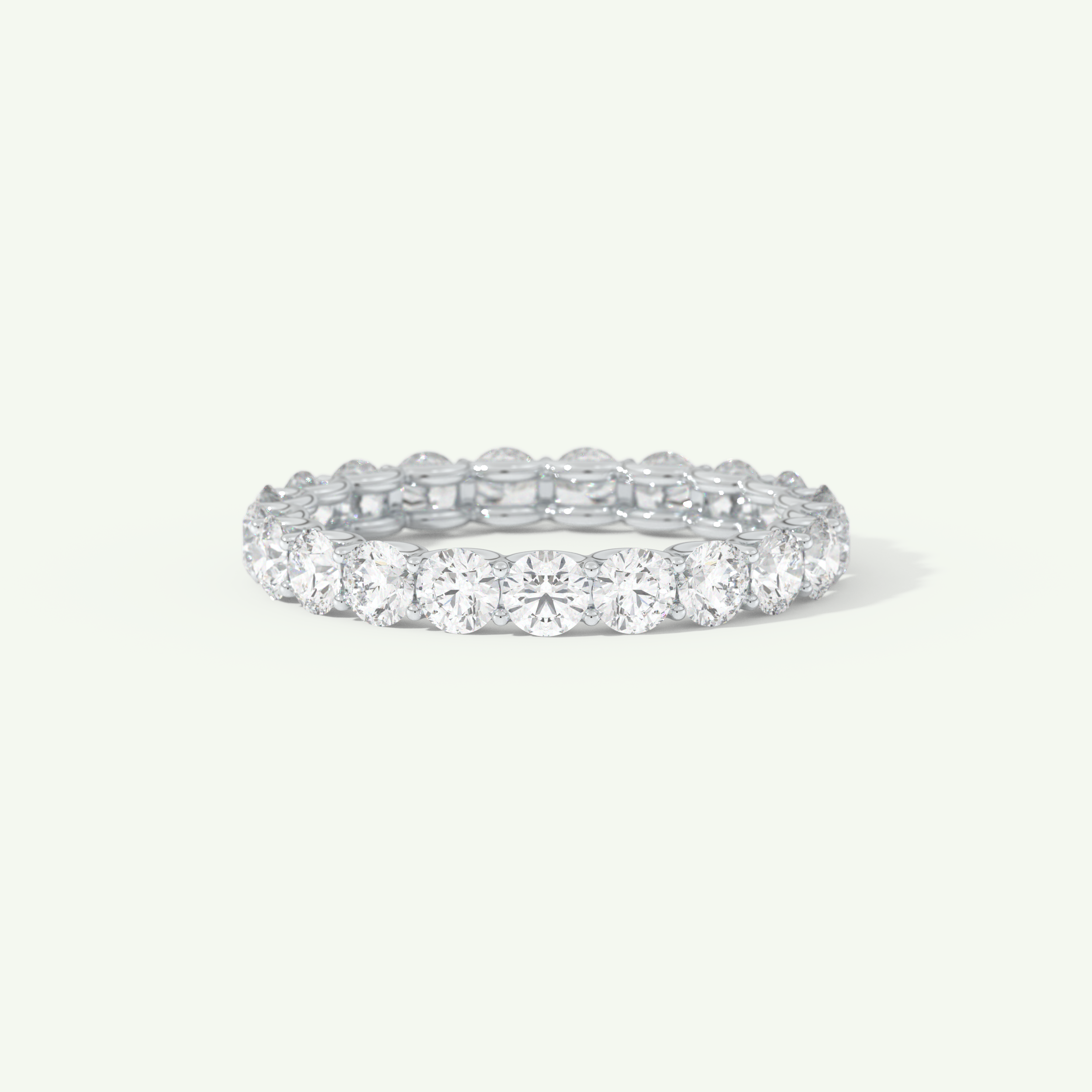 2.1 TCW Round Cut Lab-Grown Diamond Full Eternity Wedding Band