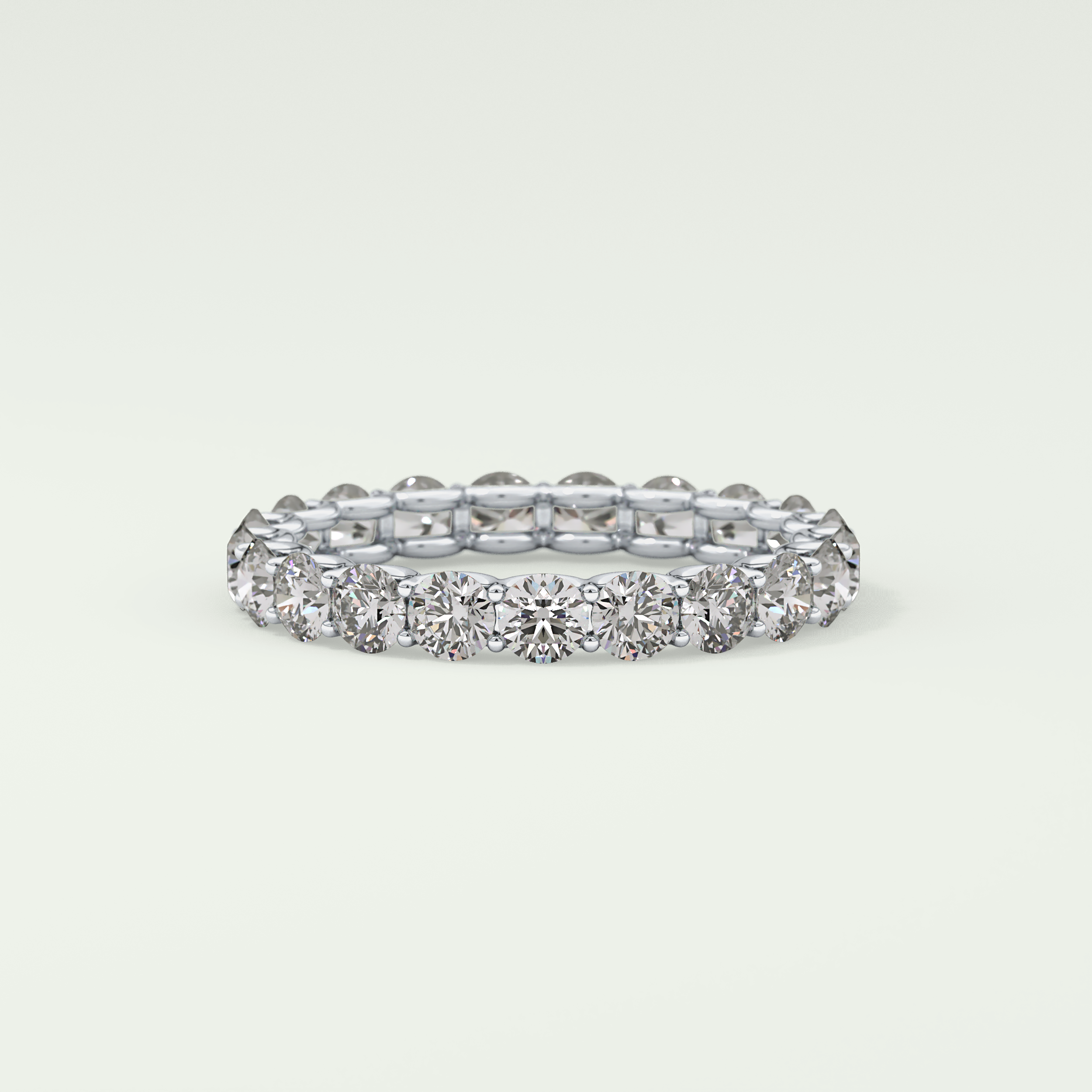 2.1 TCW Round Shaped Moissanite Wedding Band