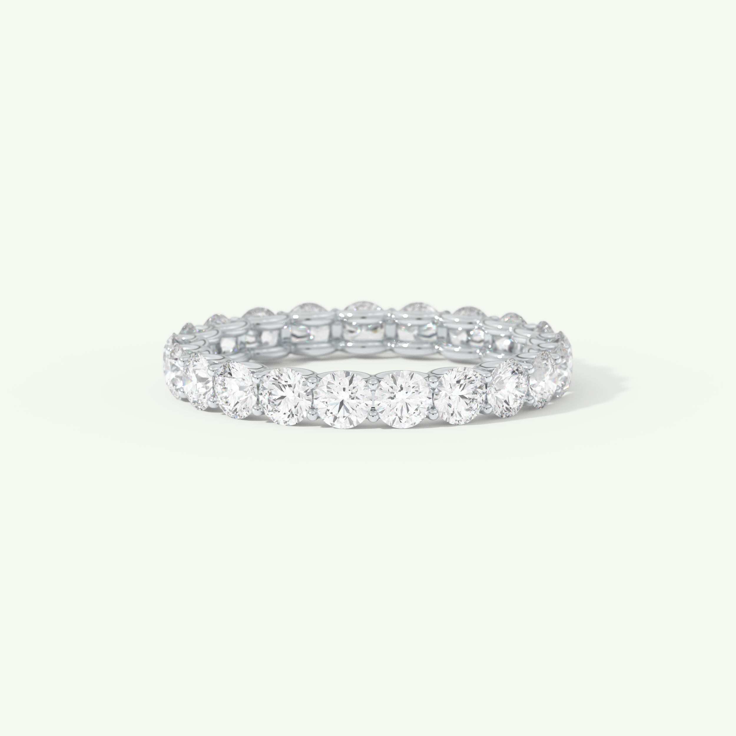2.1 TCW Round Cut Lab-Grown Diamond Full Eternity Wedding Band
