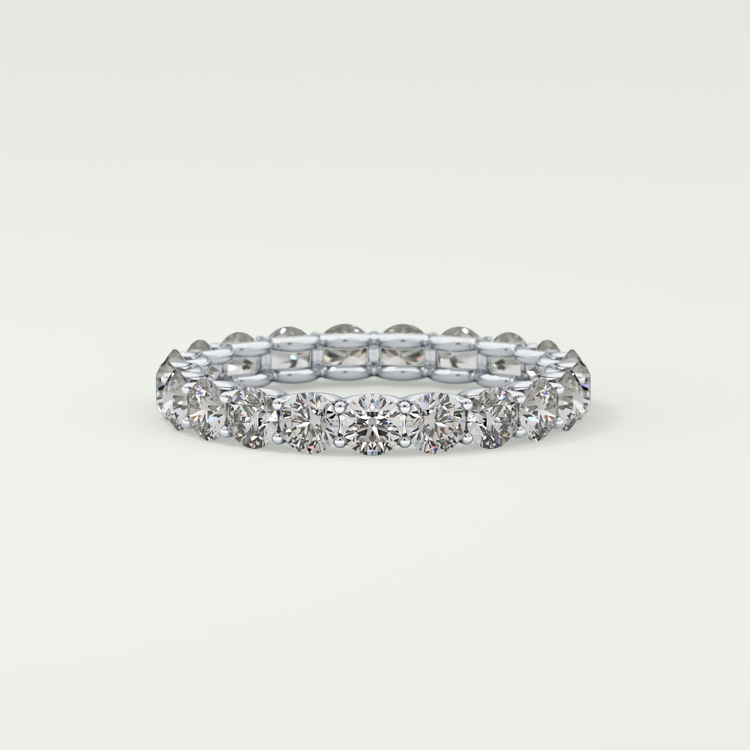 2.1 TCW Round Shaped Moissanite Wedding Band