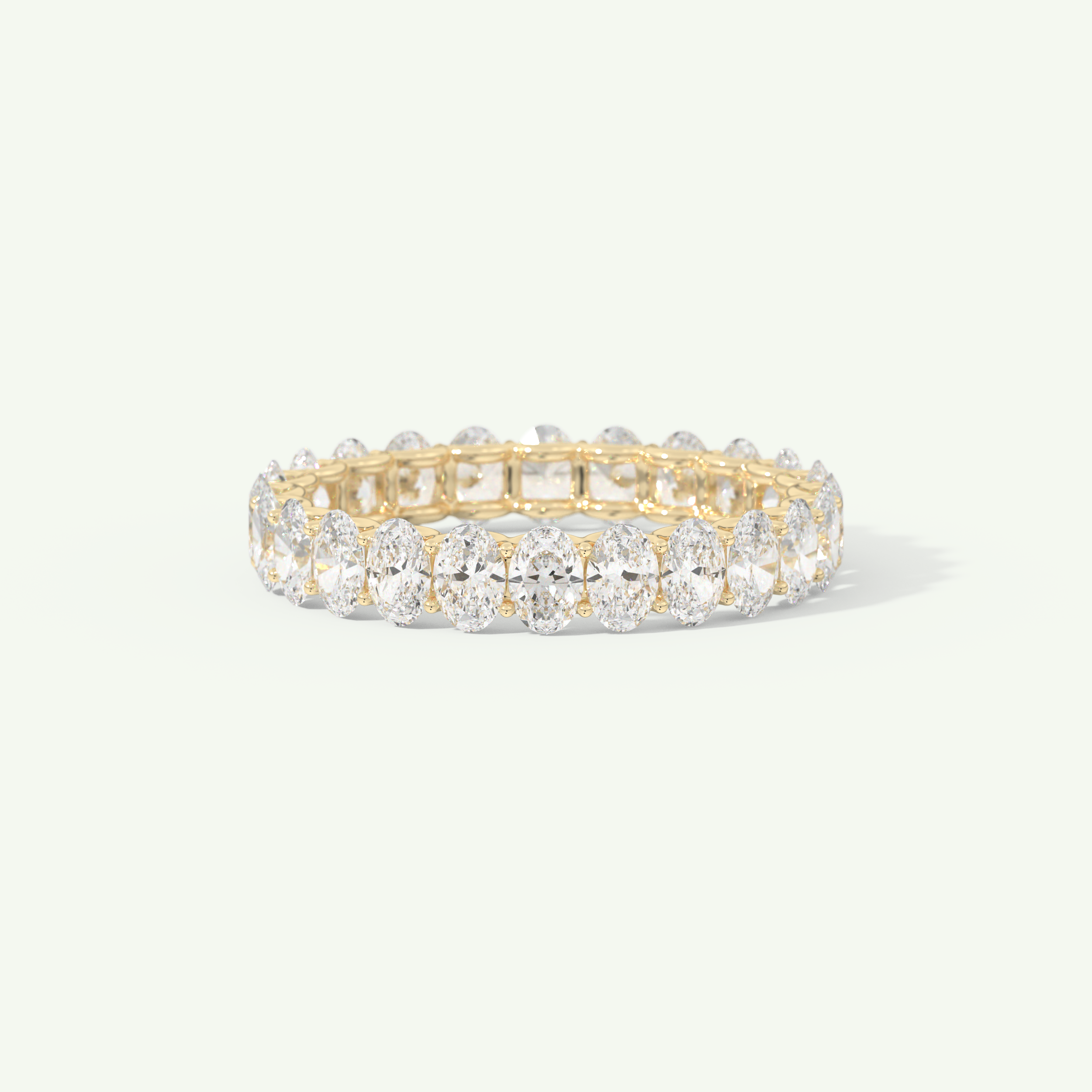 3.15 TCW Oval Cut Lab-Grown Diamond Full Eternity Wedding Band