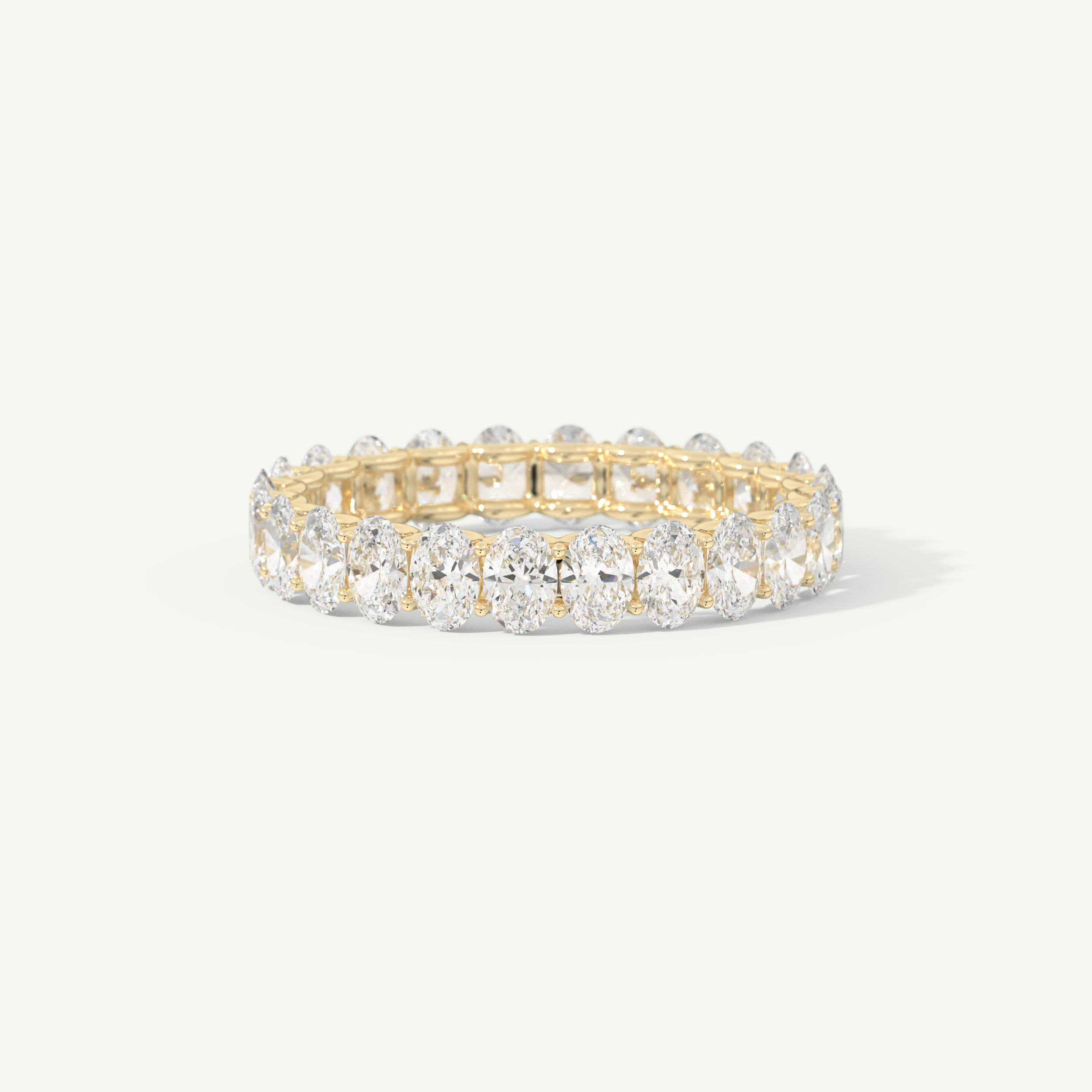 3.15 TCW Oval Cut Lab-Grown Diamond Full Eternity Wedding Band