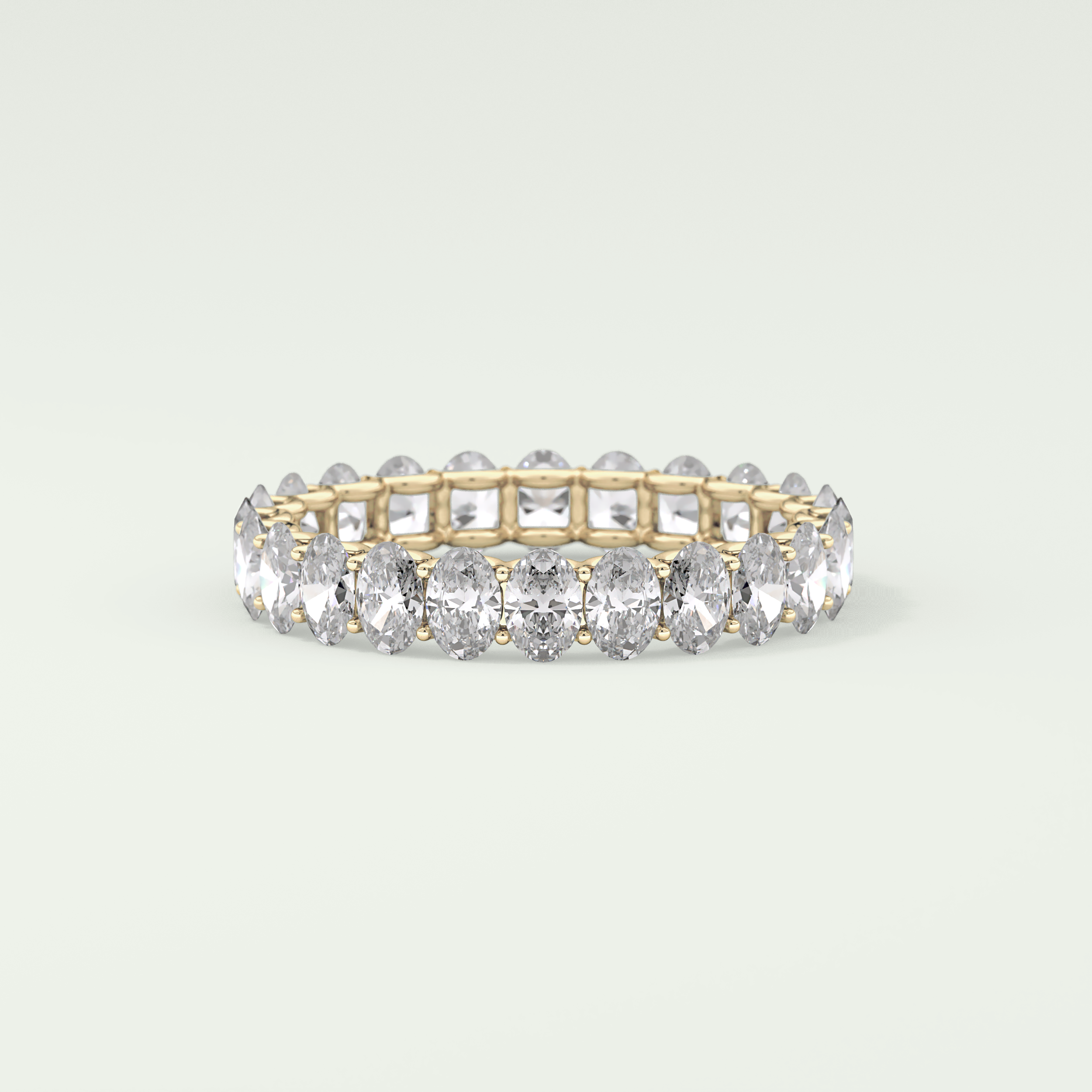 3.15 TCW Oval Shaped Moissanite Wedding Band