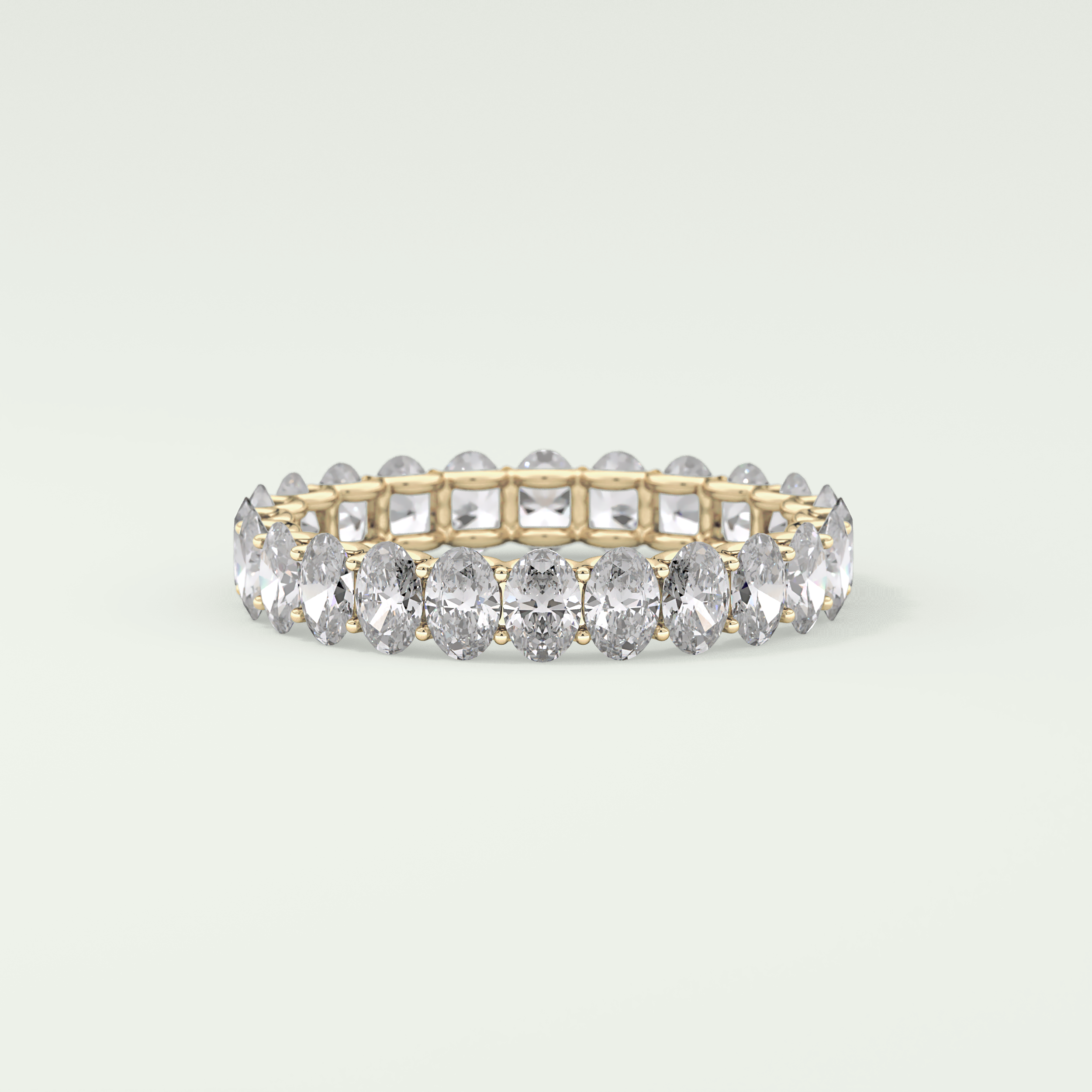3.15 TCW Oval Shaped Moissanite Wedding Band