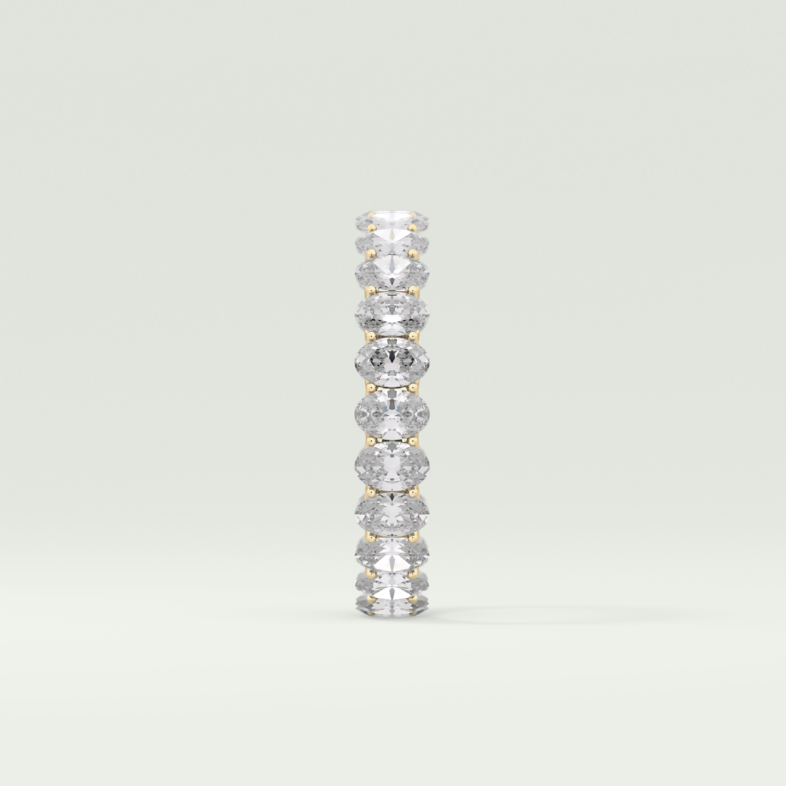 3.15 TCW Oval Shaped Moissanite Wedding Band