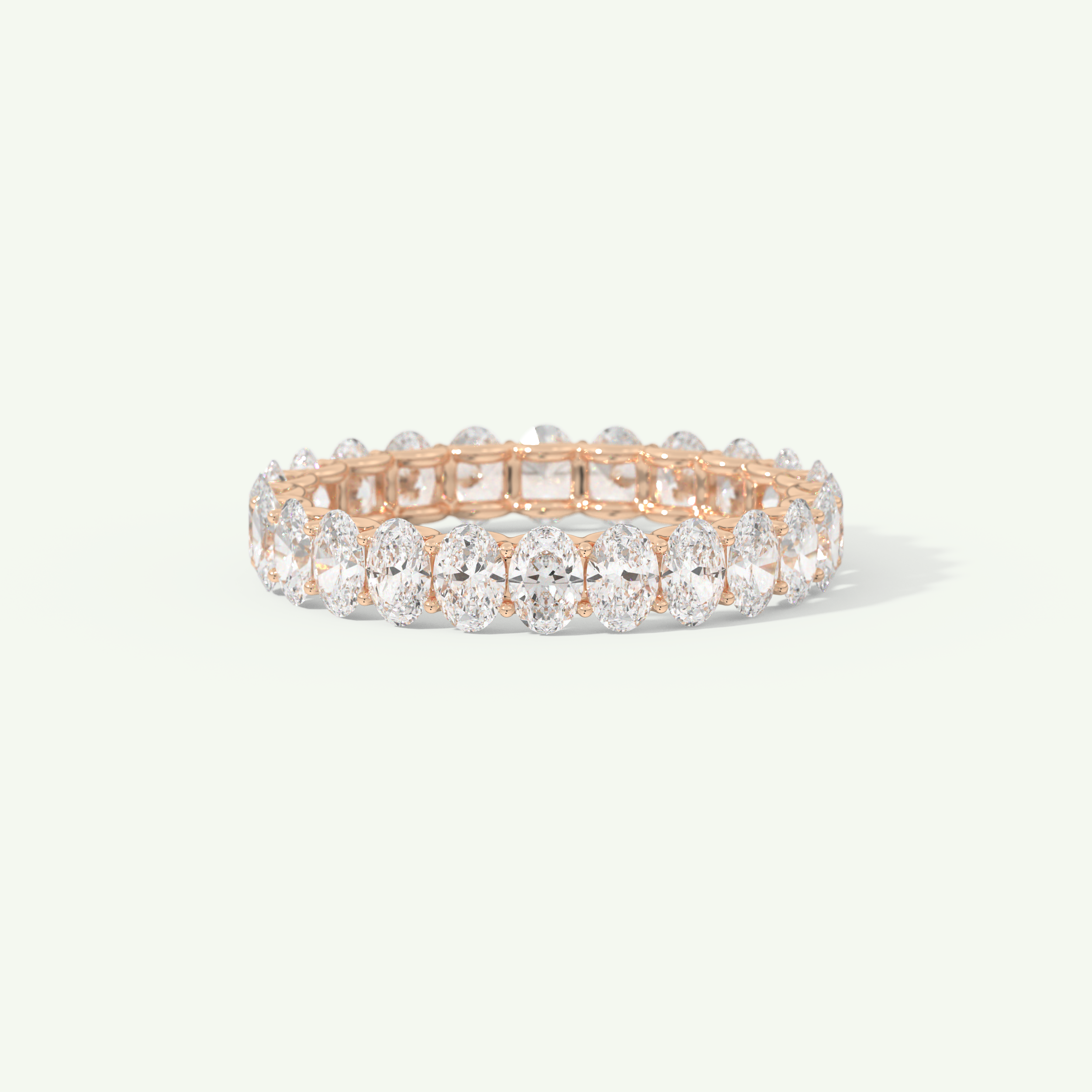 3.15 TCW Oval Cut Lab-Grown Diamond Full Eternity Wedding Band