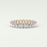 3.15 TCW Oval Shaped Moissanite Wedding Band
